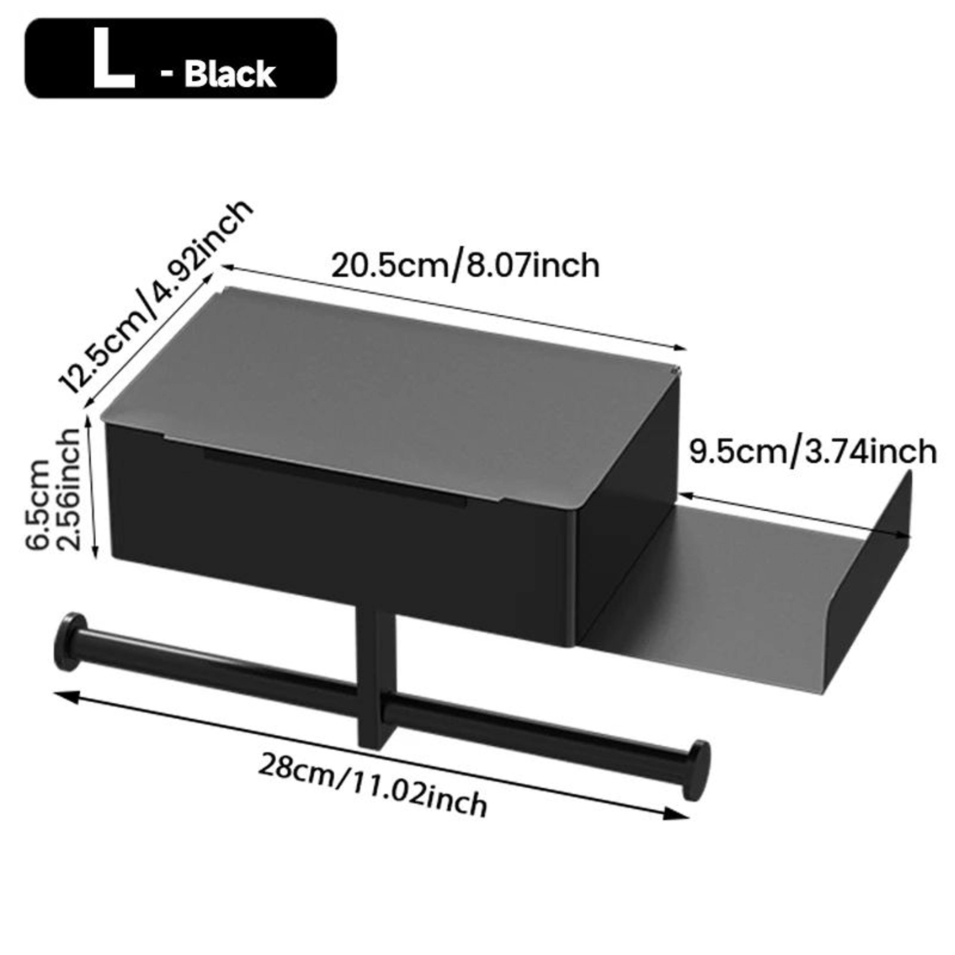 Wall Mounted Toilet Paper Holder With Wet Wipe Storage Shelf 8