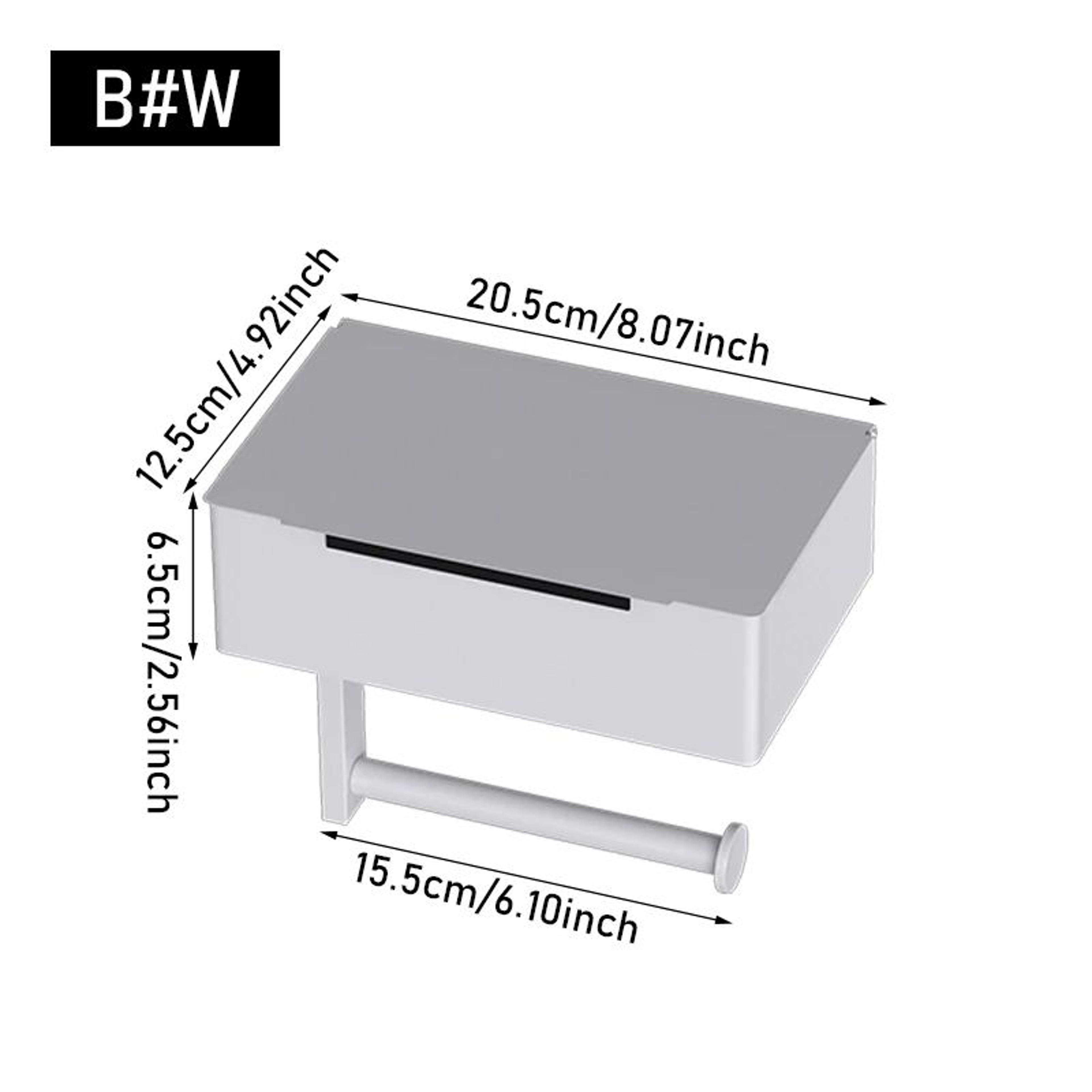 Wall Mounted Toilet Paper Holder With Wet Wipe Storage Shelf 9
