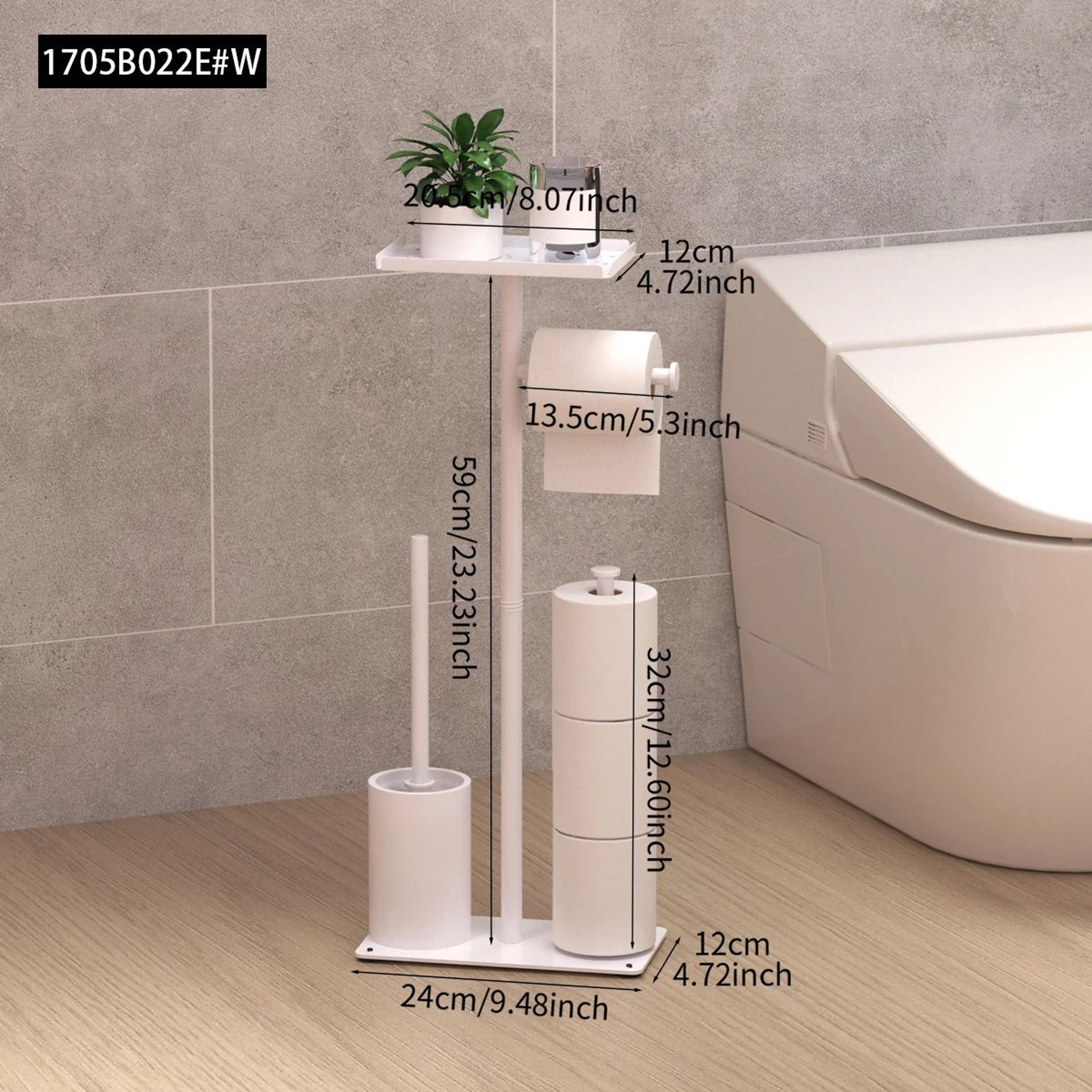Freestanding Toilet Paper Holder With Storage Rack And Toilet Brush 6