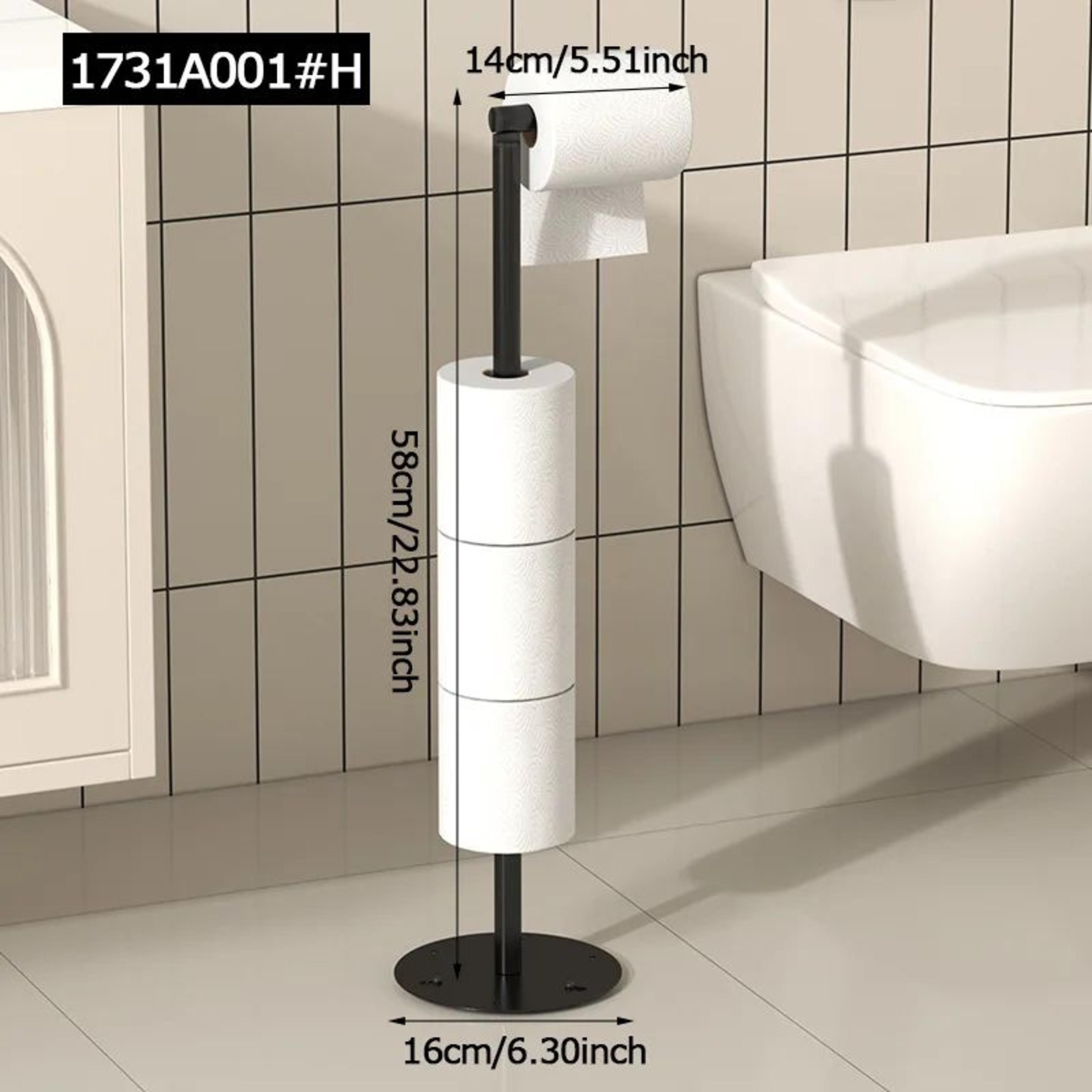 Freestanding Toilet Paper Holder With Storage Rack And Toilet Brush 9