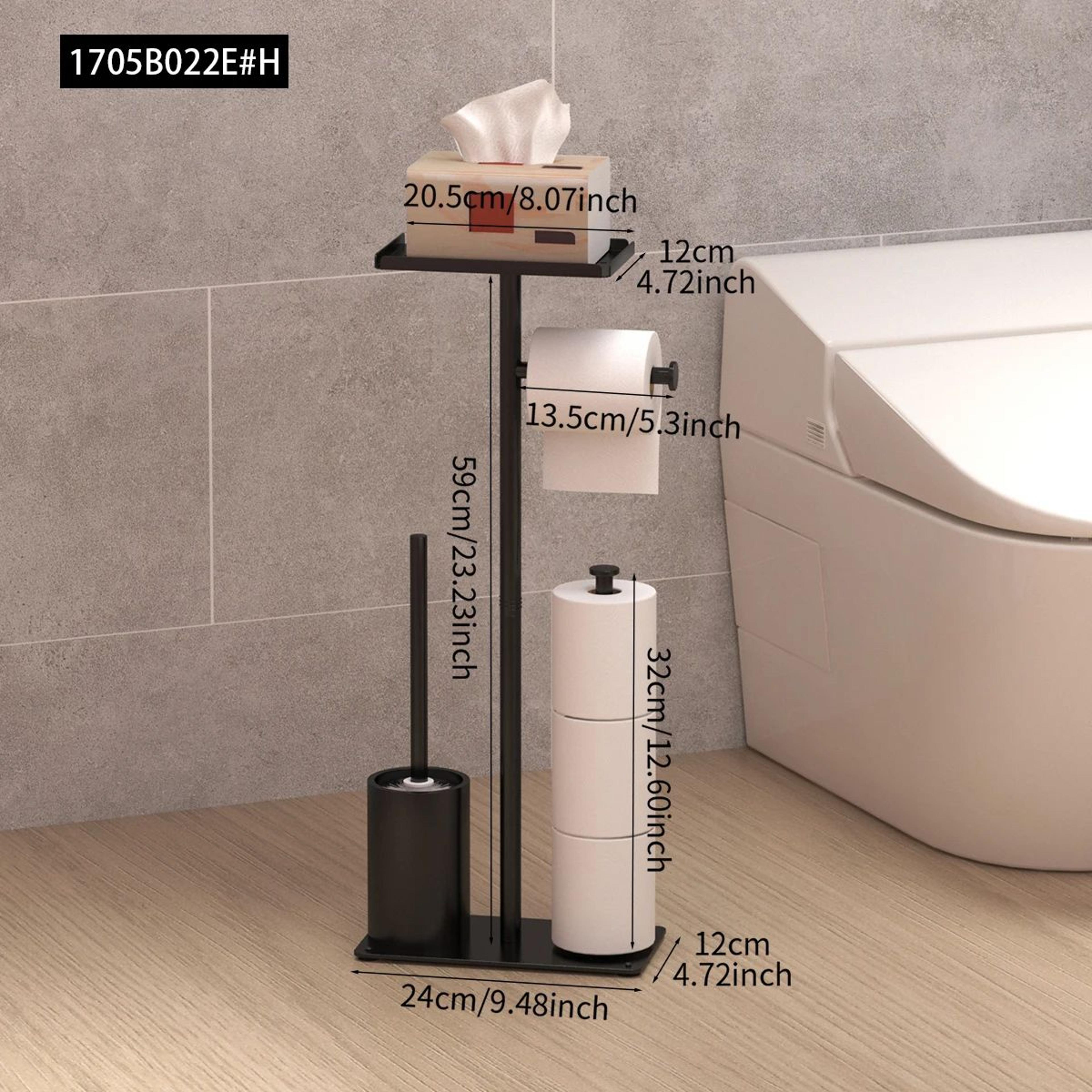Freestanding Toilet Paper Holder With Storage Rack And Toilet Brush 8