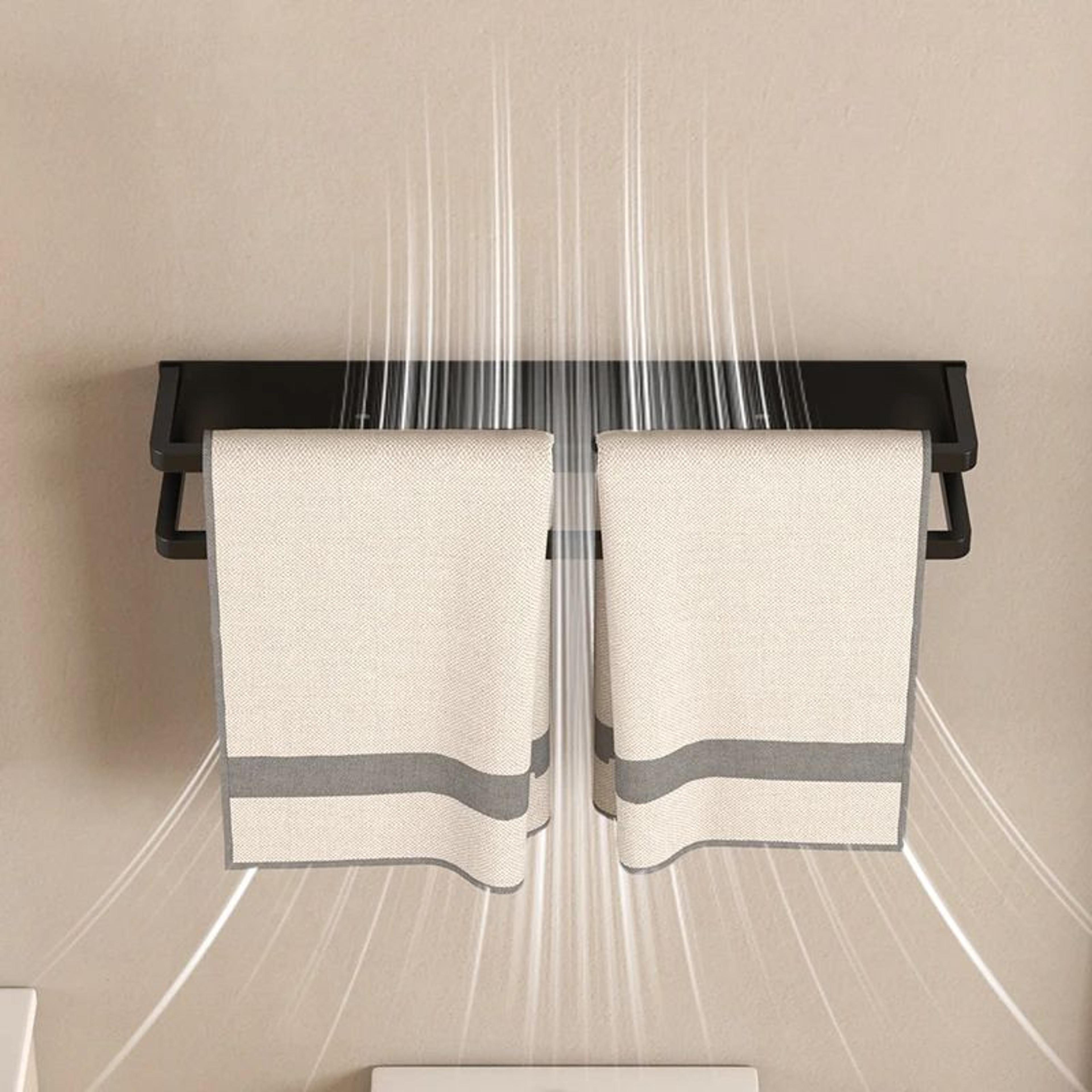 Wall Mounted Towel Storage Rack Space Saving Bathroom Organizer 3