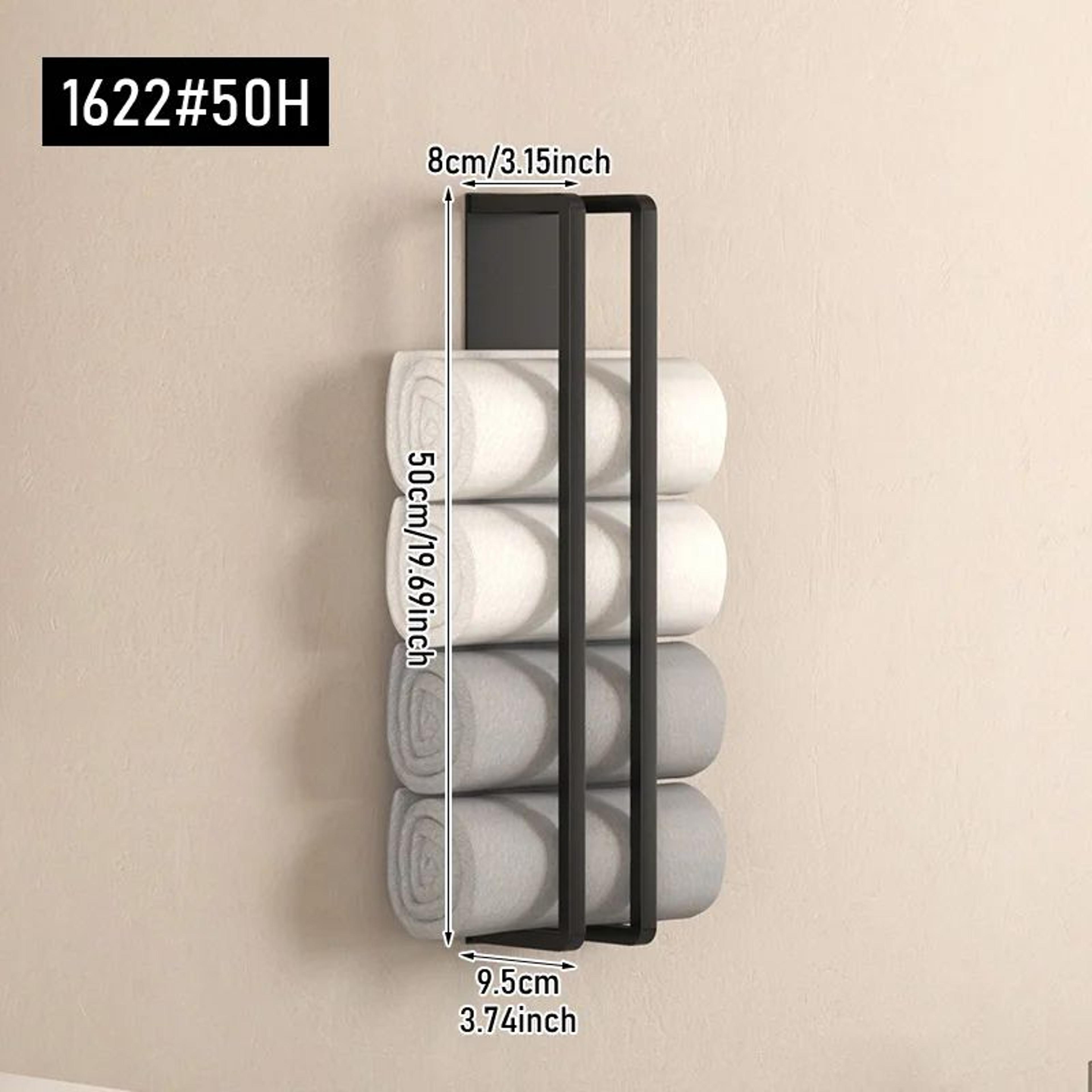Wall Mounted Towel Storage Rack Space Saving Bathroom Organizer 6