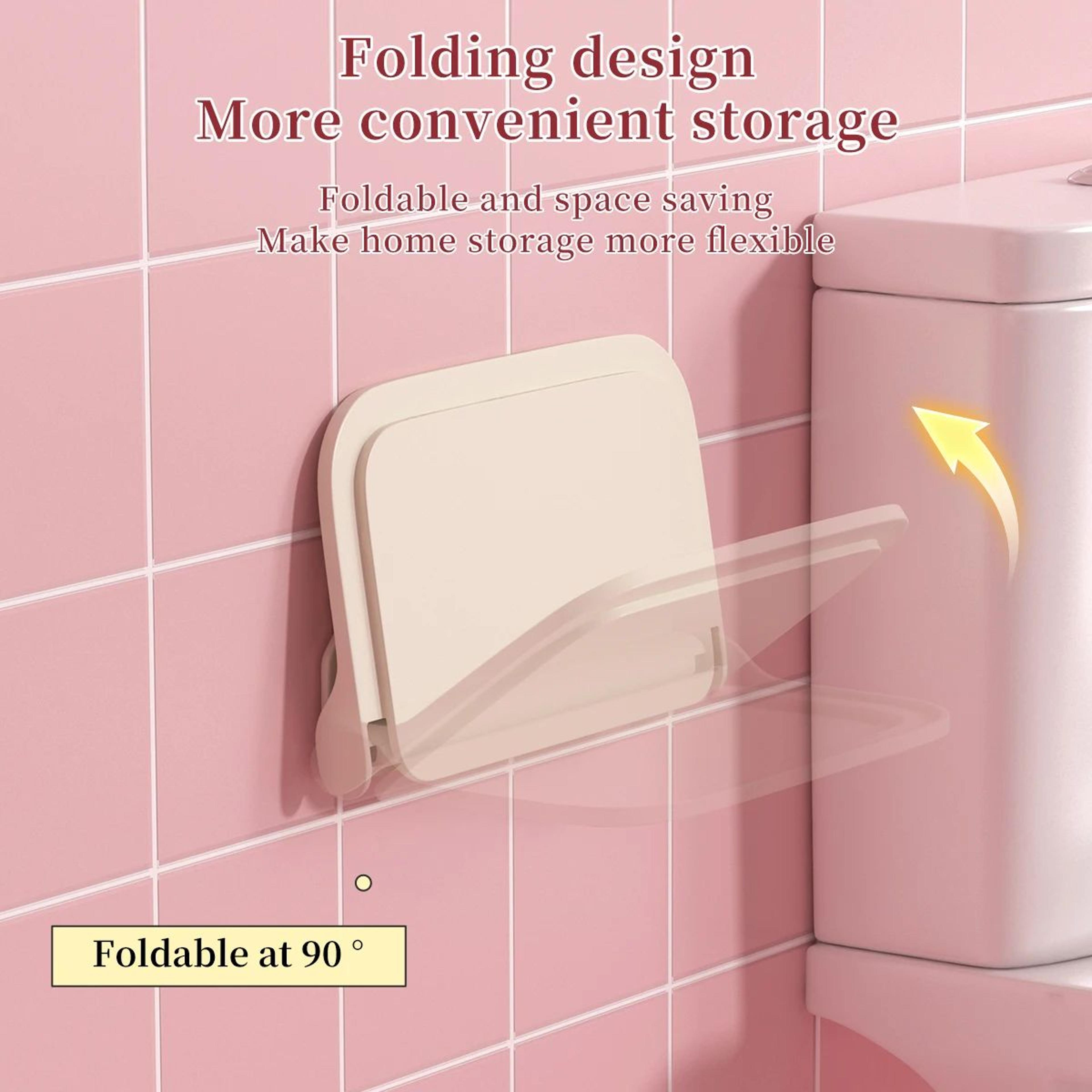 Foldable Wall Mounted Storage Shelf Punch Free Phone Holder And WiFi Router Rack 4