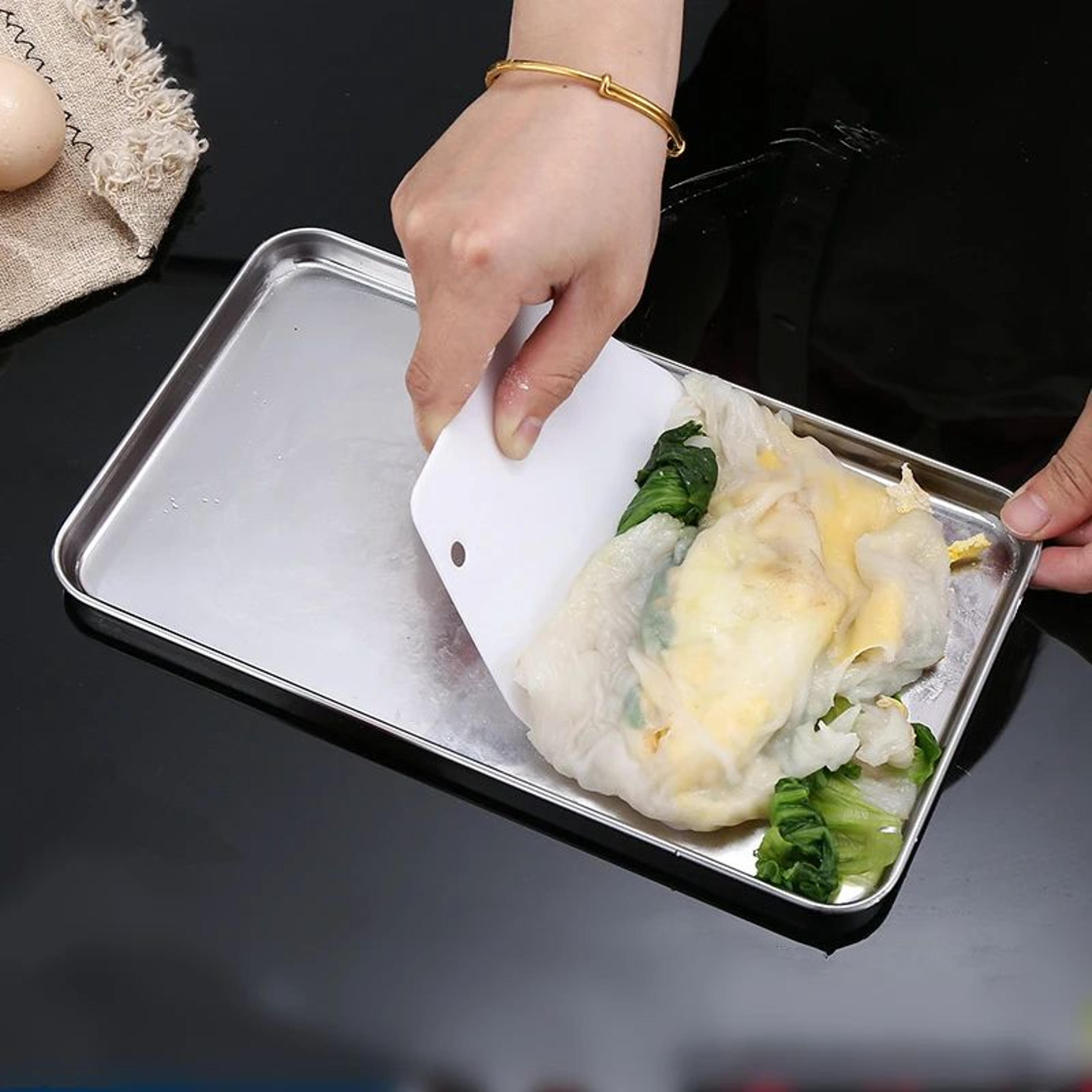 304 Stainless Steel Rectangular Serving Tray For Food Pastries And Kitchen Prep 5
