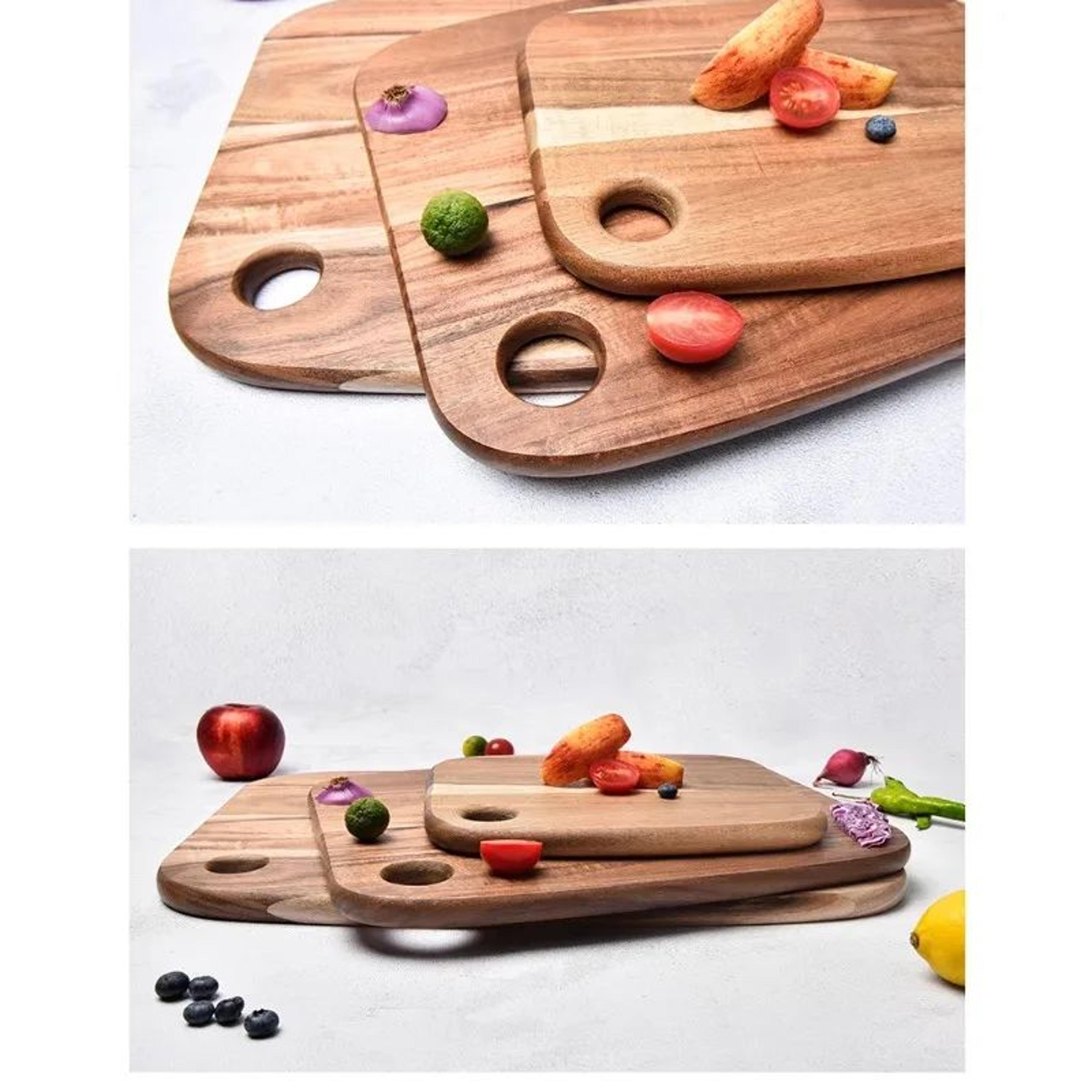 Acacia Wood Cutting Board For Kitchen And Camping 3