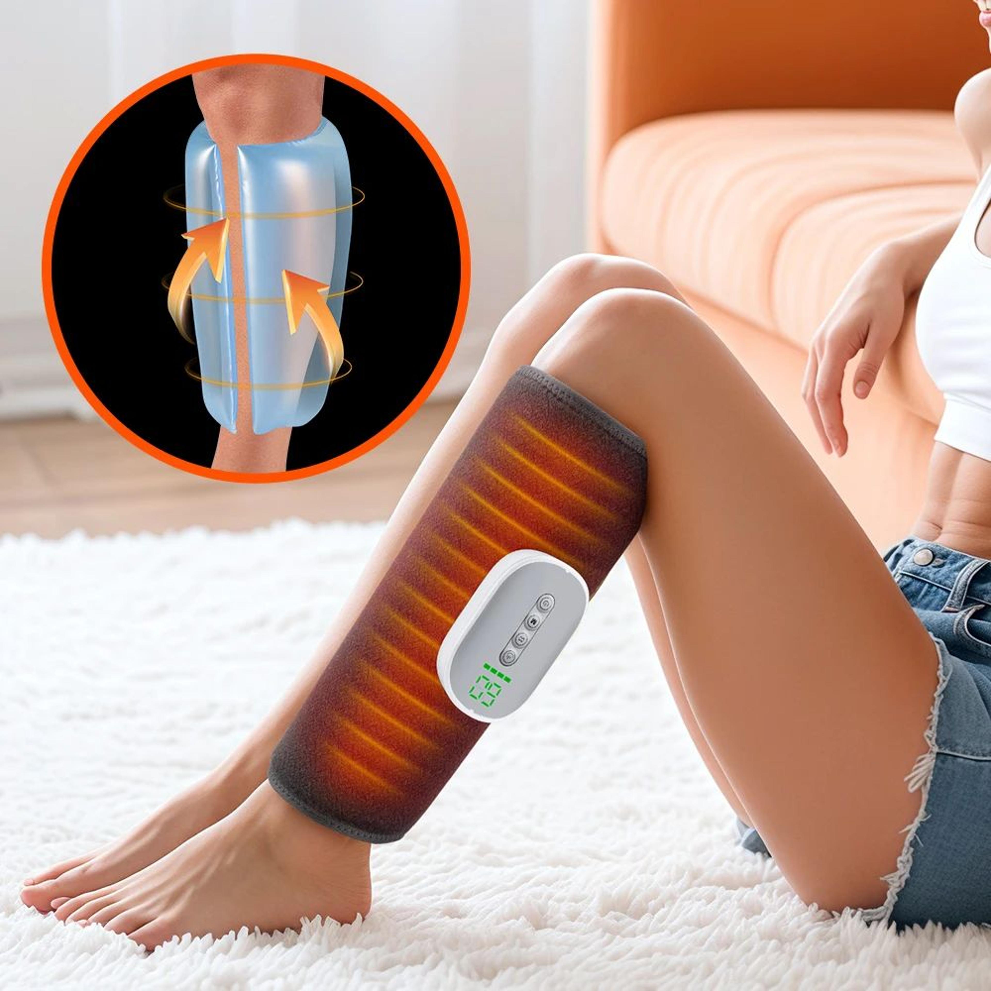 wireless heated air compression calf massager with 4 modes and 8 intensities