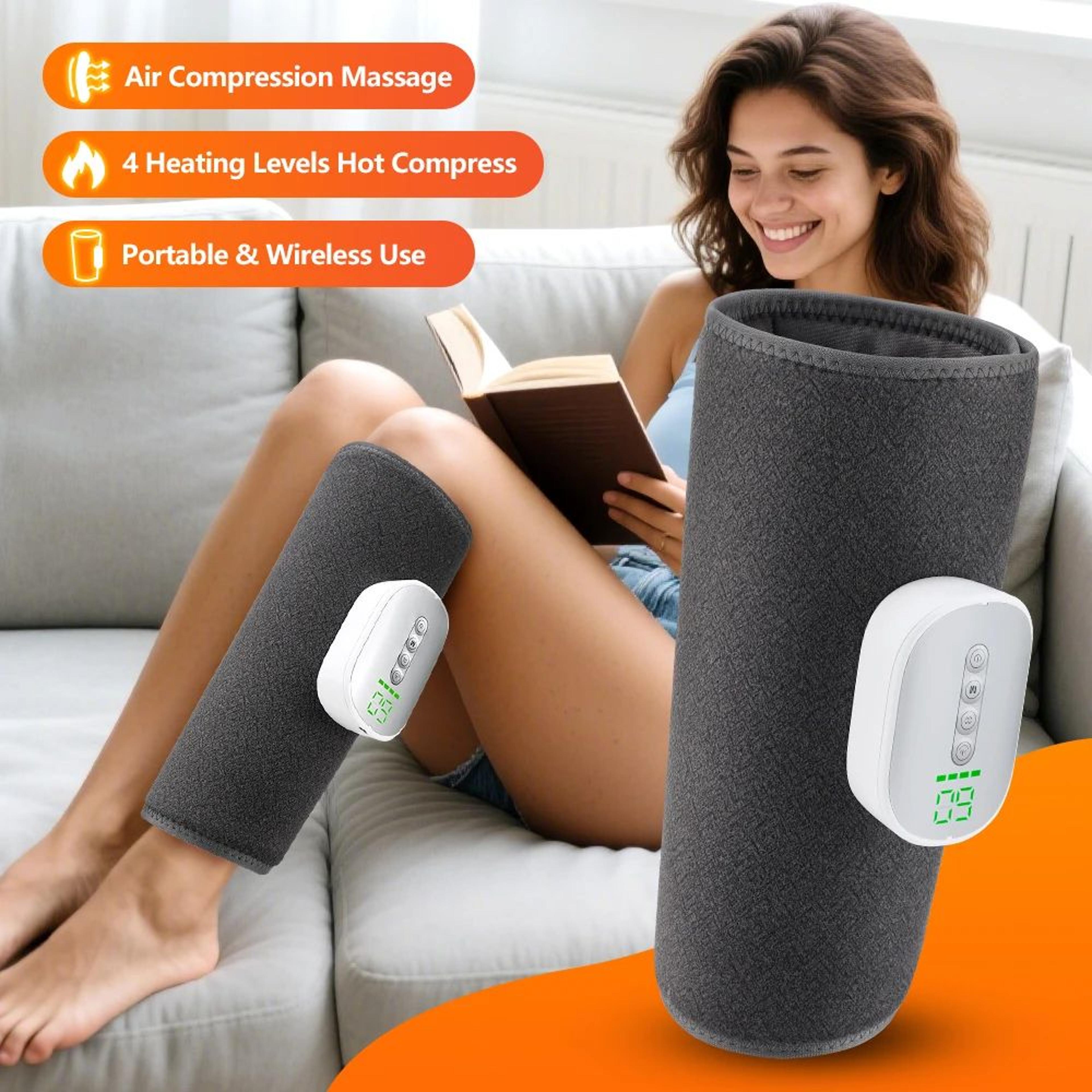 Wireless Heated Air Compression Calf Massager With 4 Modes And 8 Intensities 5