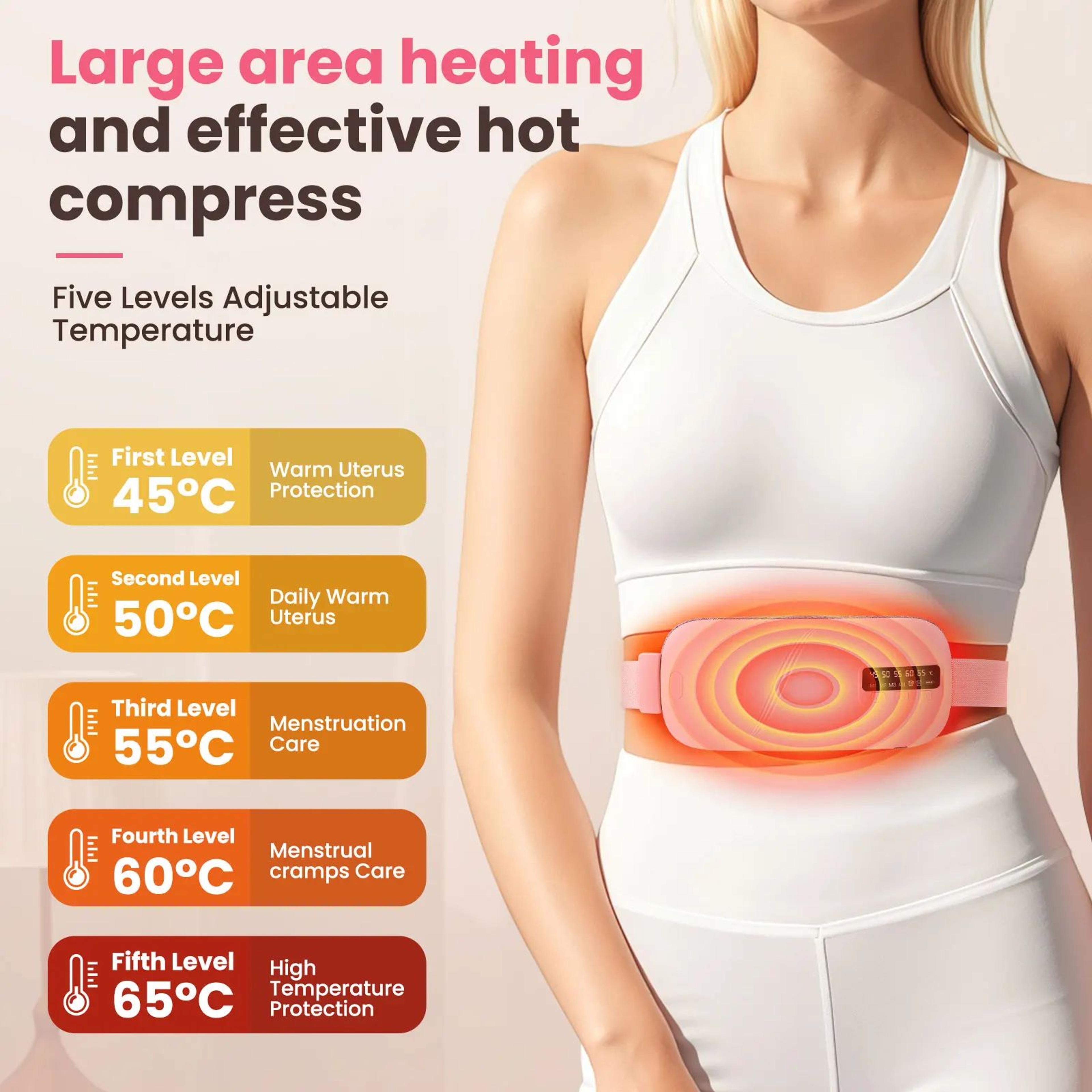 Rechargeable Menstrual Heating Pad With Vibration Massage And 5 Heat Levels 1