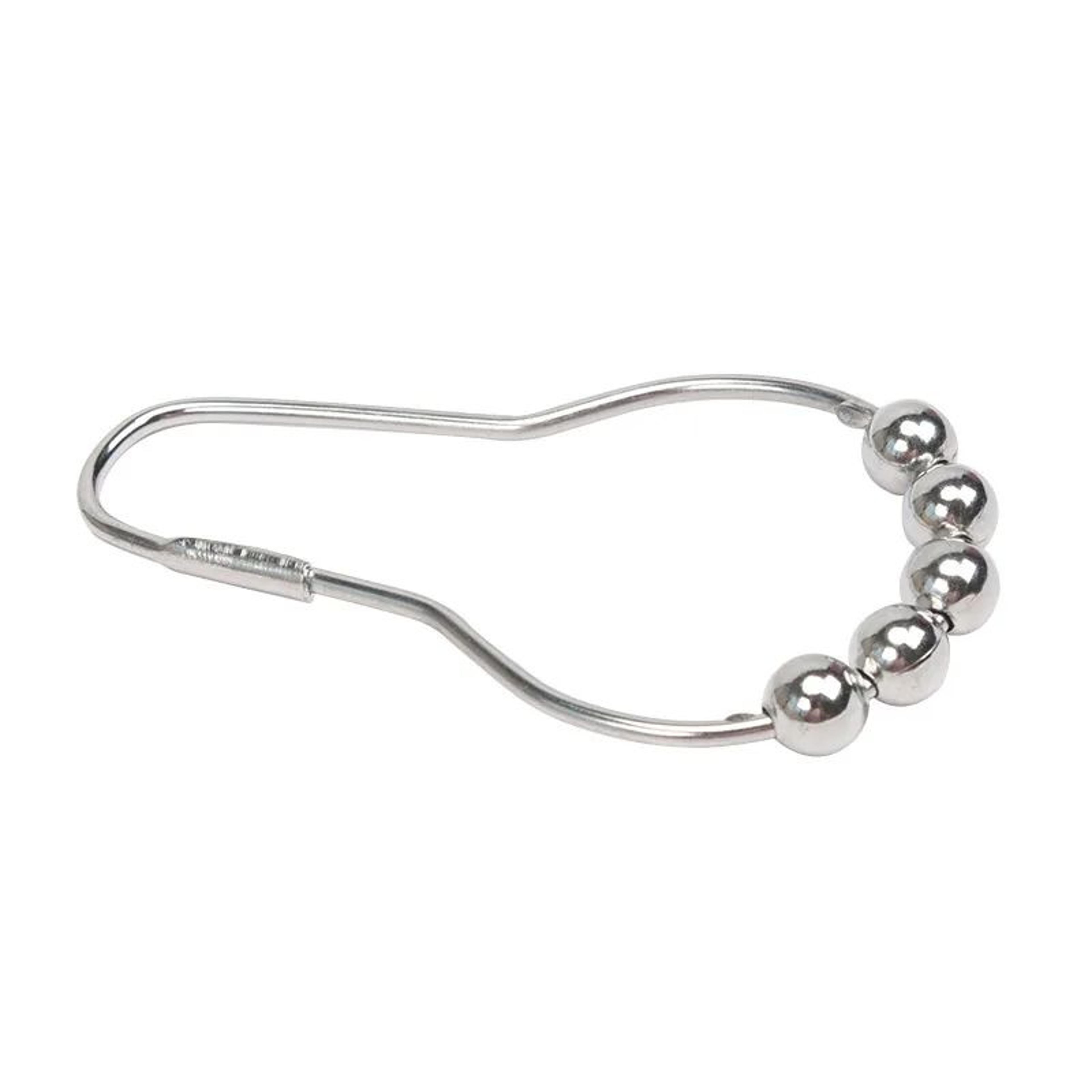 12PCS Rustproof Rollerball Shower Curtain Rings With 5 Rollers 3