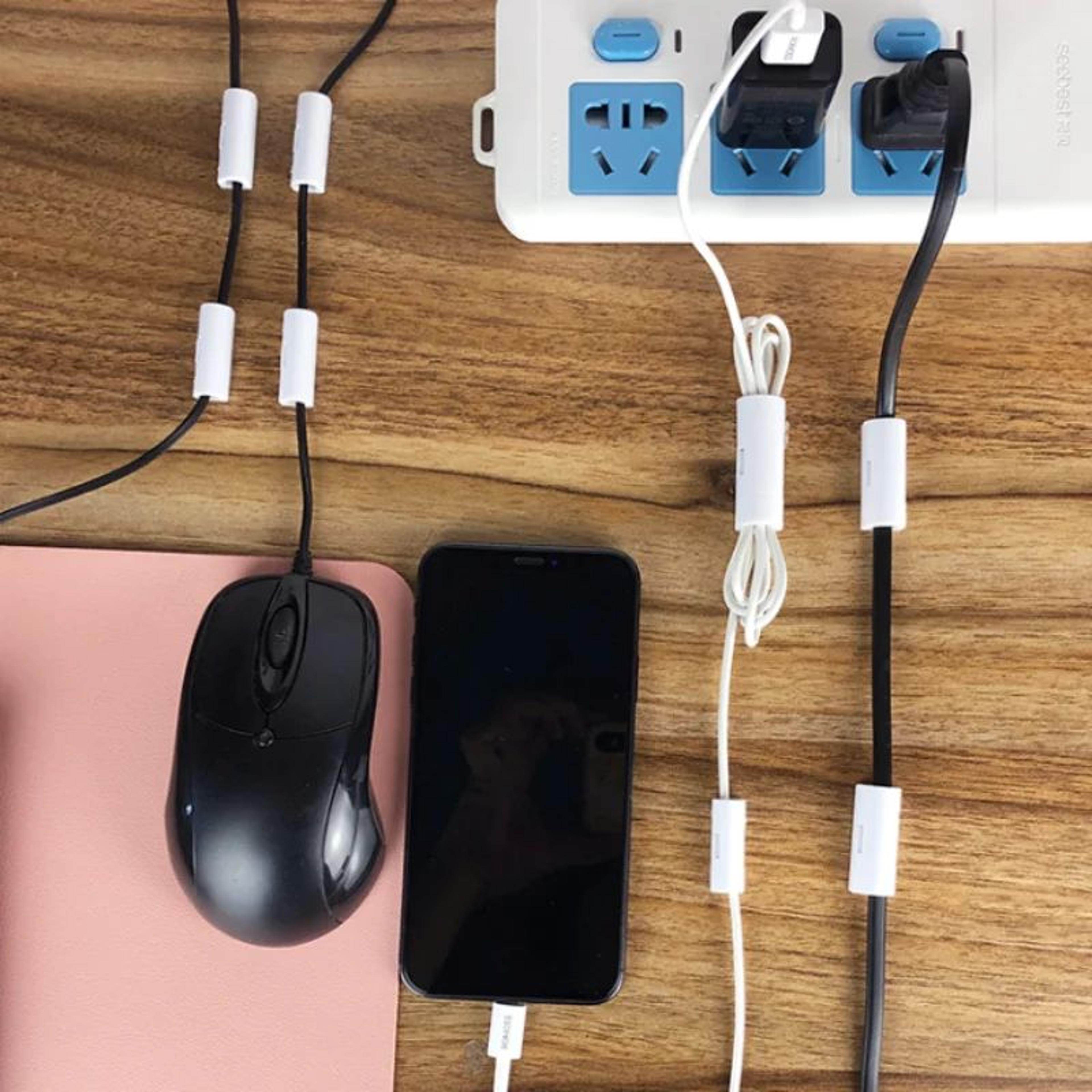 usb cable organizer clips self-adhesive cord holders for desk and home