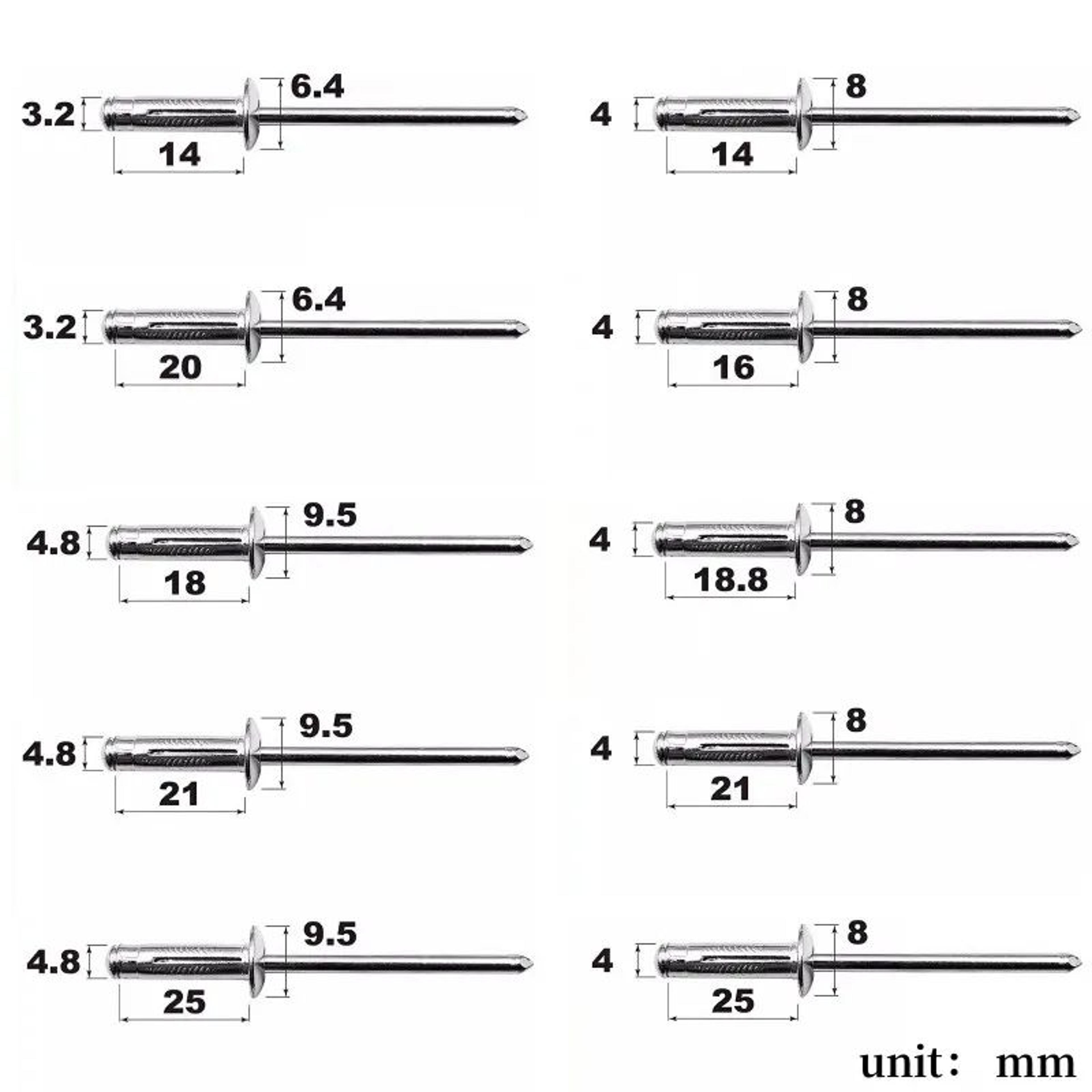 50PCS Aluminum Folding Blind Rivets For Soft Materials 32mm 40mm 48mm 2
