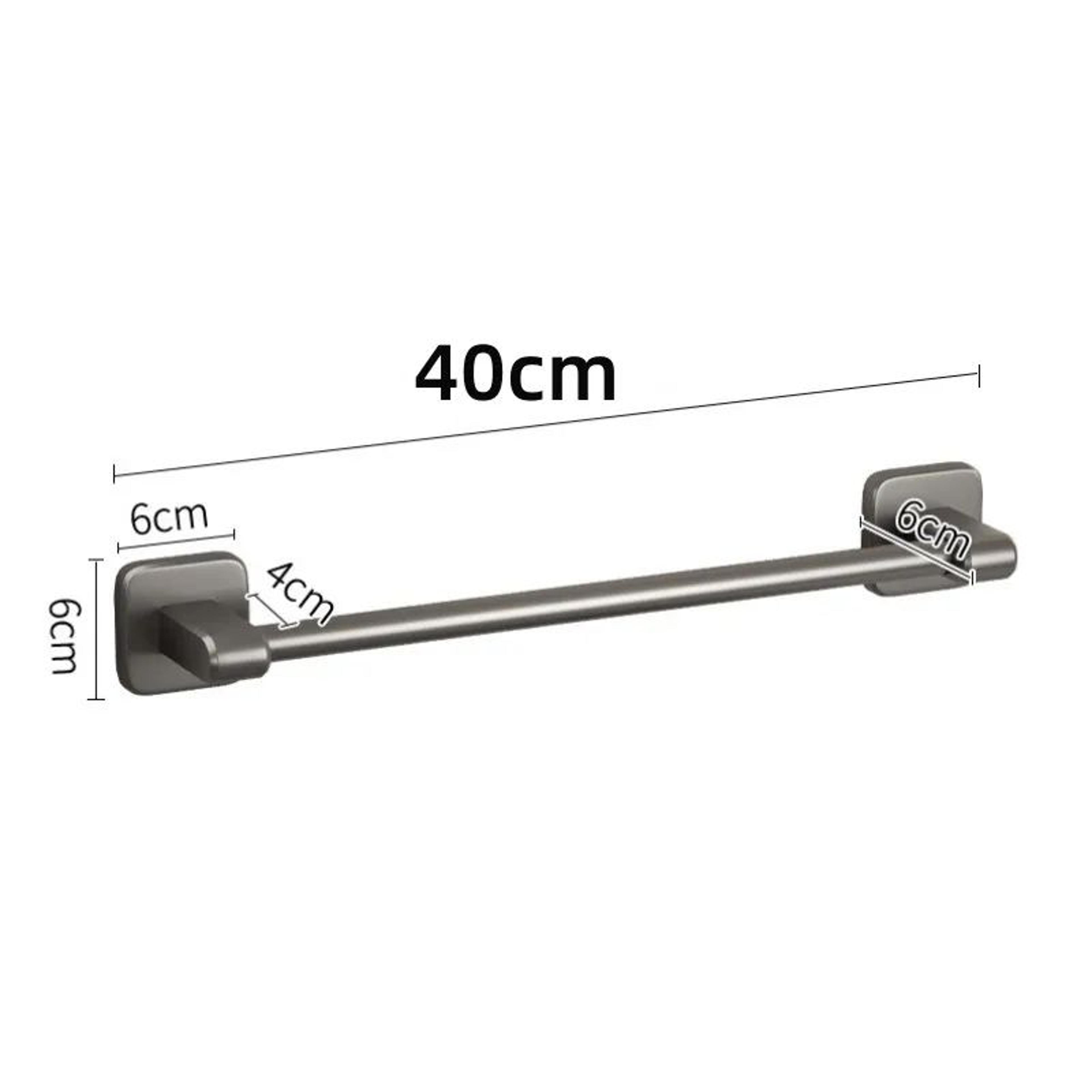 SelfAdhesive NoDrill Bathroom Towel Bar  Black Or White 10