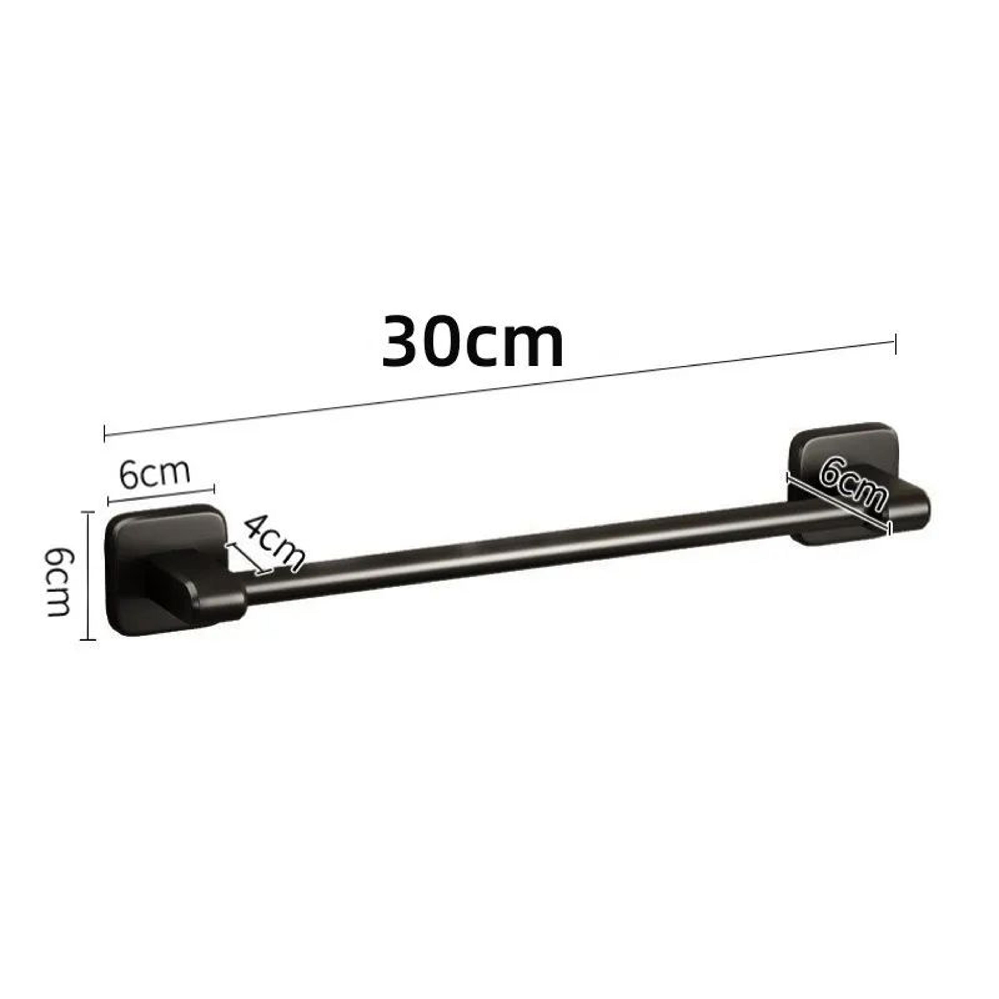 SelfAdhesive NoDrill Bathroom Towel Bar  Black Or White 6