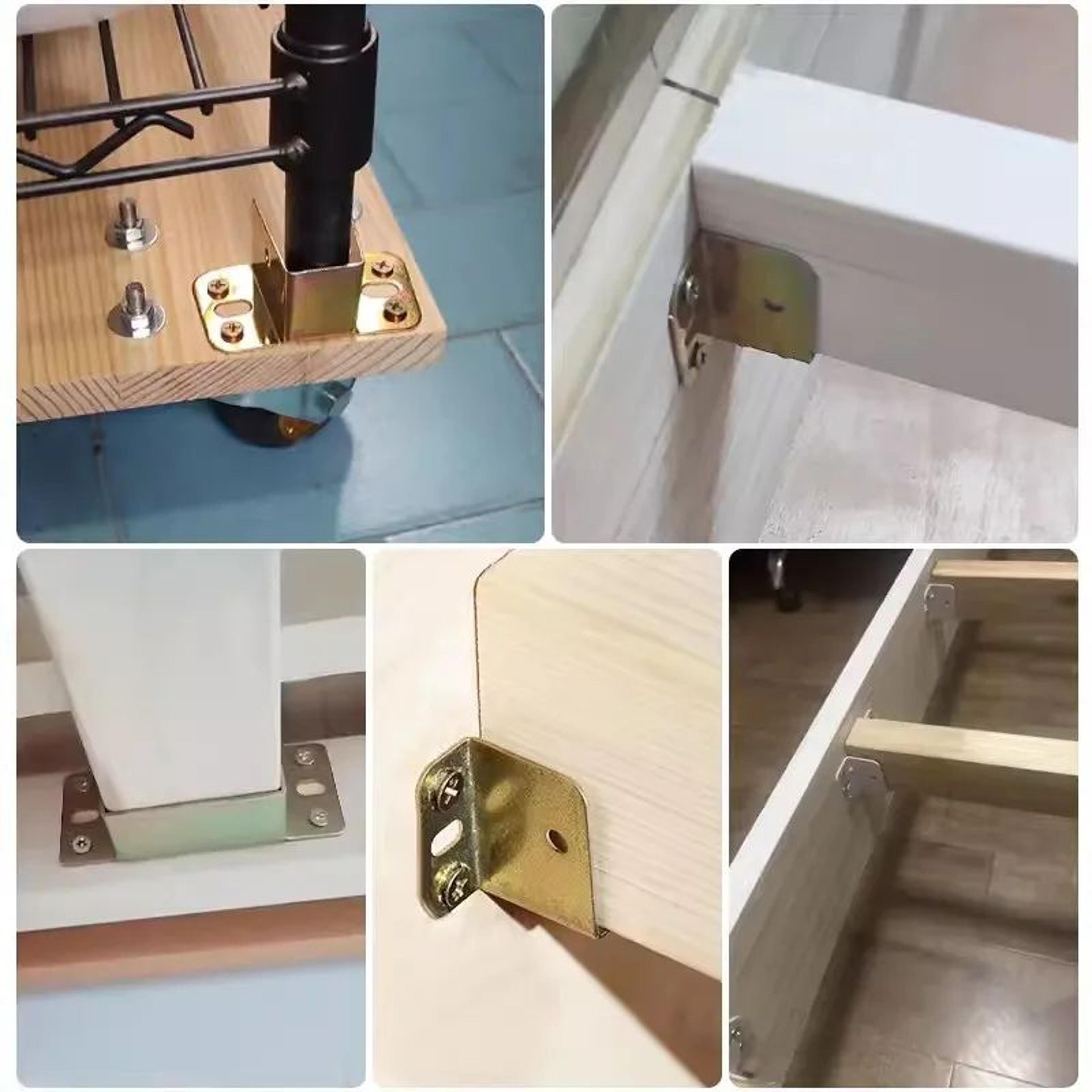 2PCS U Shaped Metal Bed Rail Brackets For Bed Frame Support And Repair 5