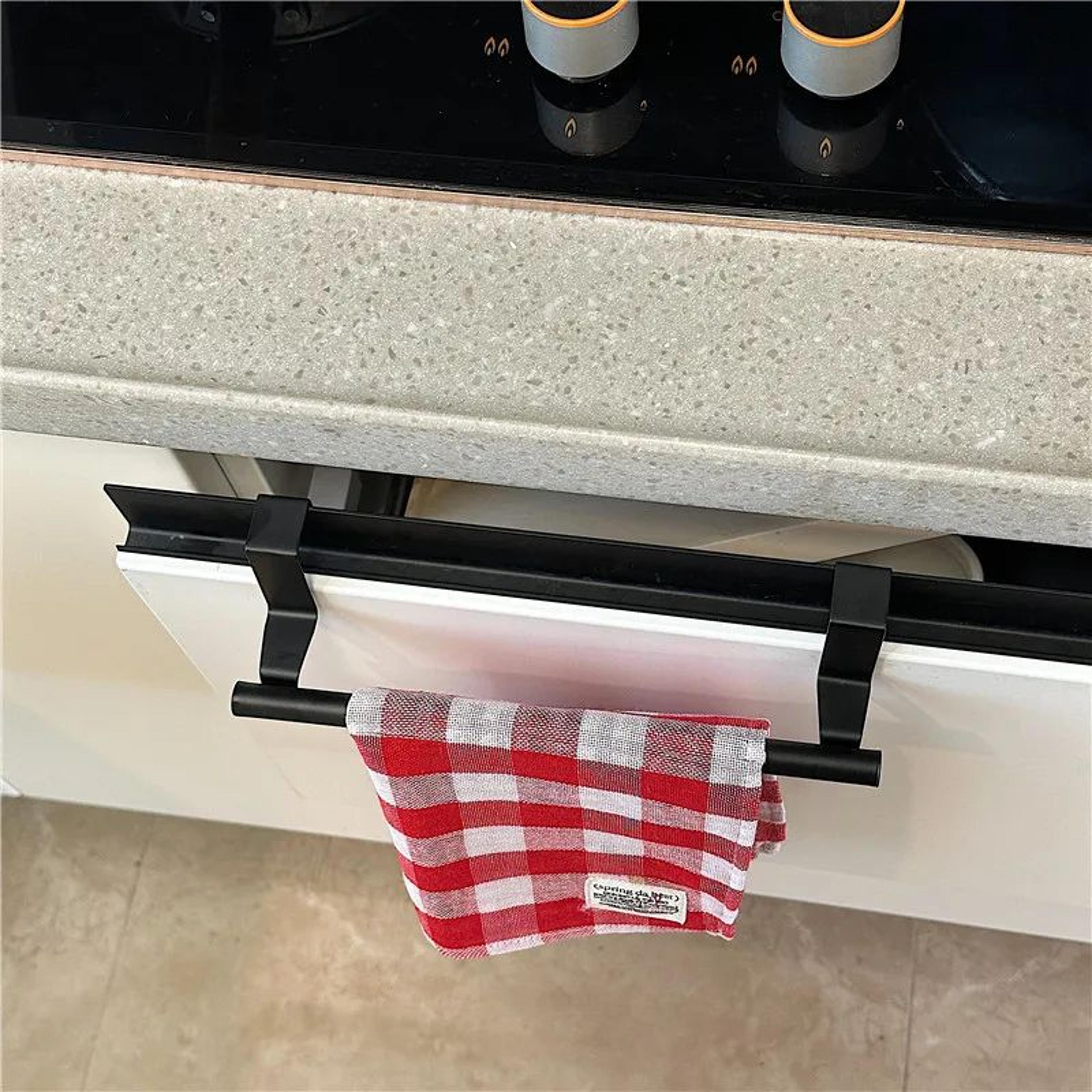 stainless steel over cabinet towel bar no drill kitchen and bathroom towel holder