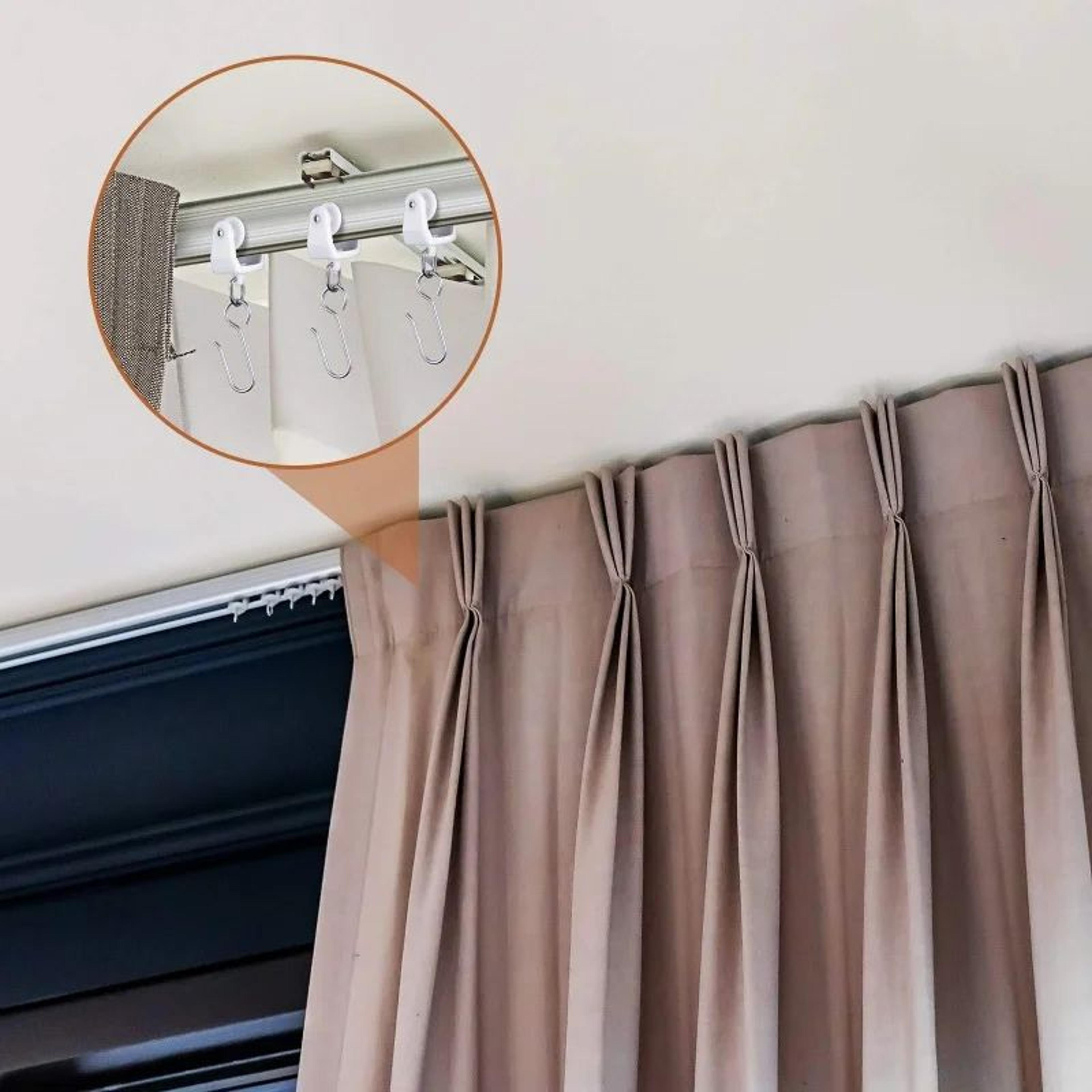 50PCS SShaped Metal Curtain Track Hooks For Ceiling And Wall Curtain Gliders 3