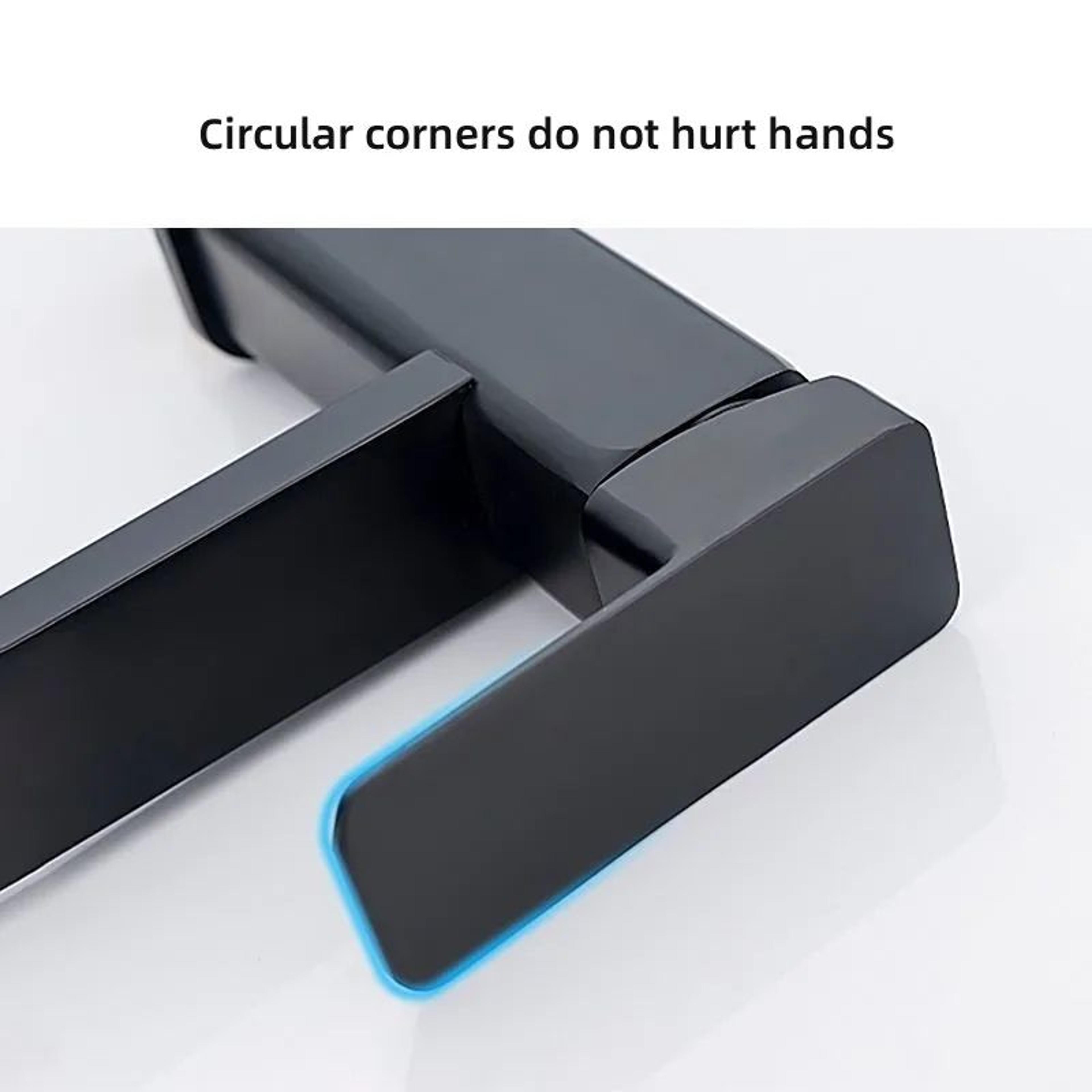 Black Square Hot And Cold Bathroom Basin Mixer Faucet 1