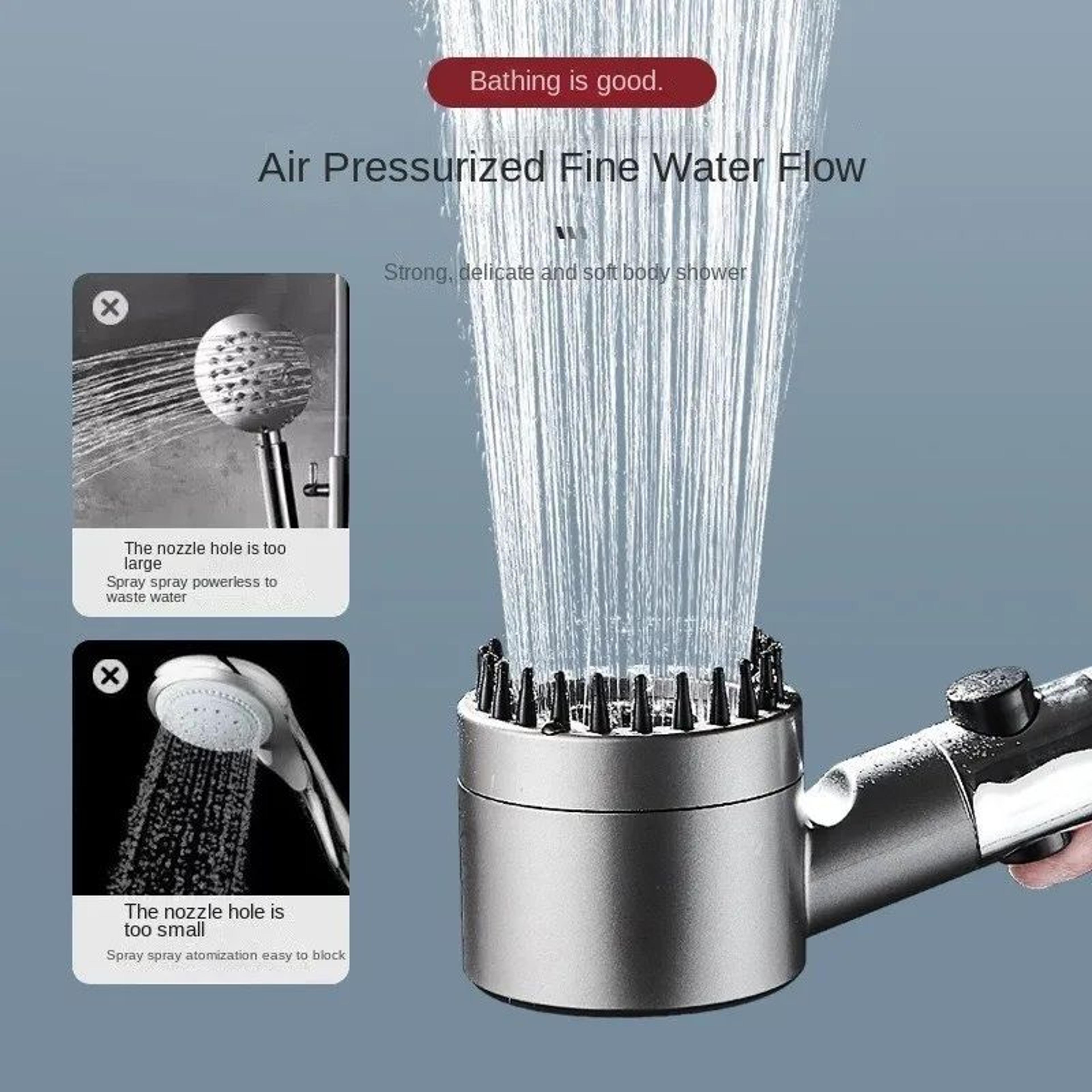 3Mode HighPressure Filtered Shower Head With Massage Brush 1