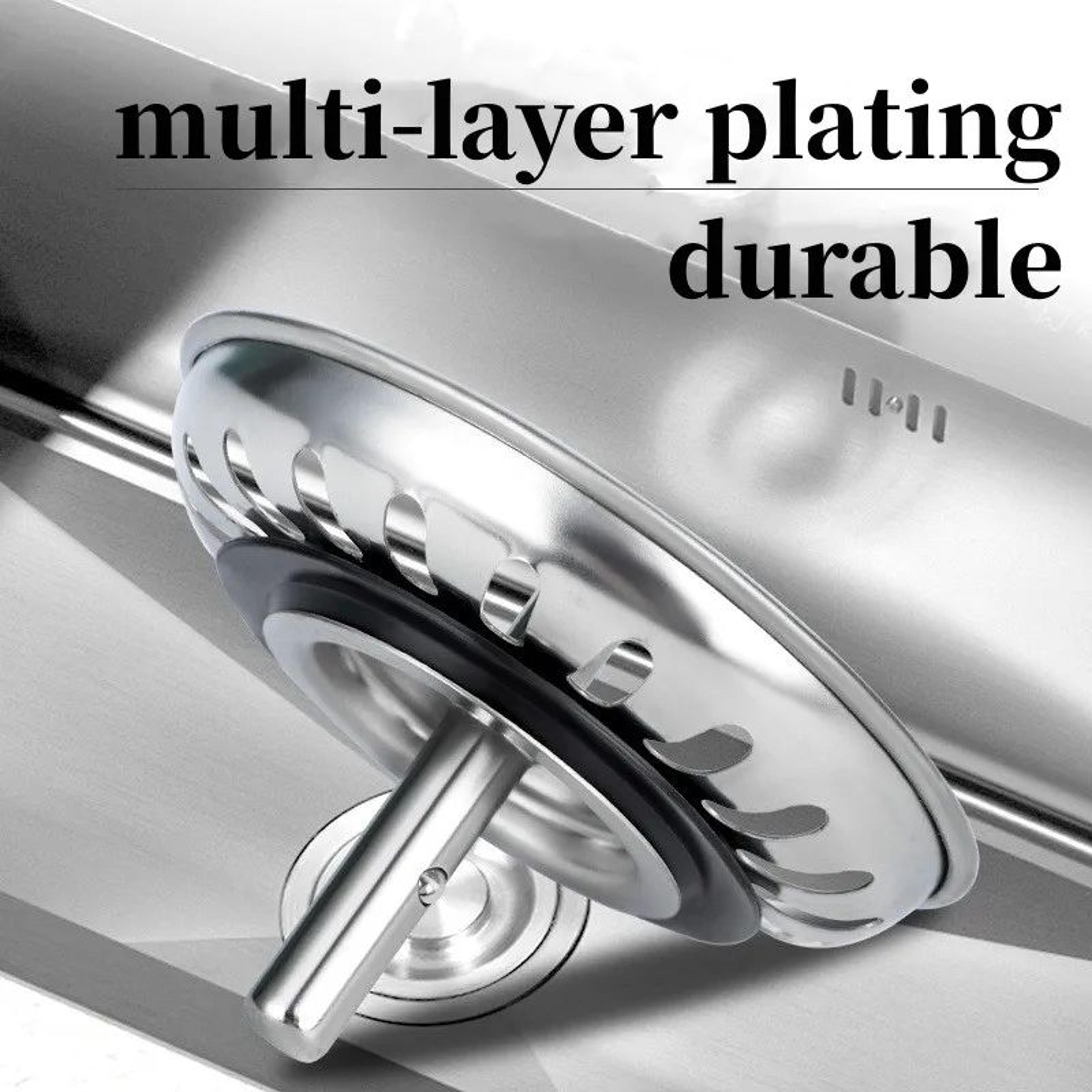 Stainless Steel Kitchen Sink Strainer Replacement Waste Plug 80mm 82mm 84mm 2