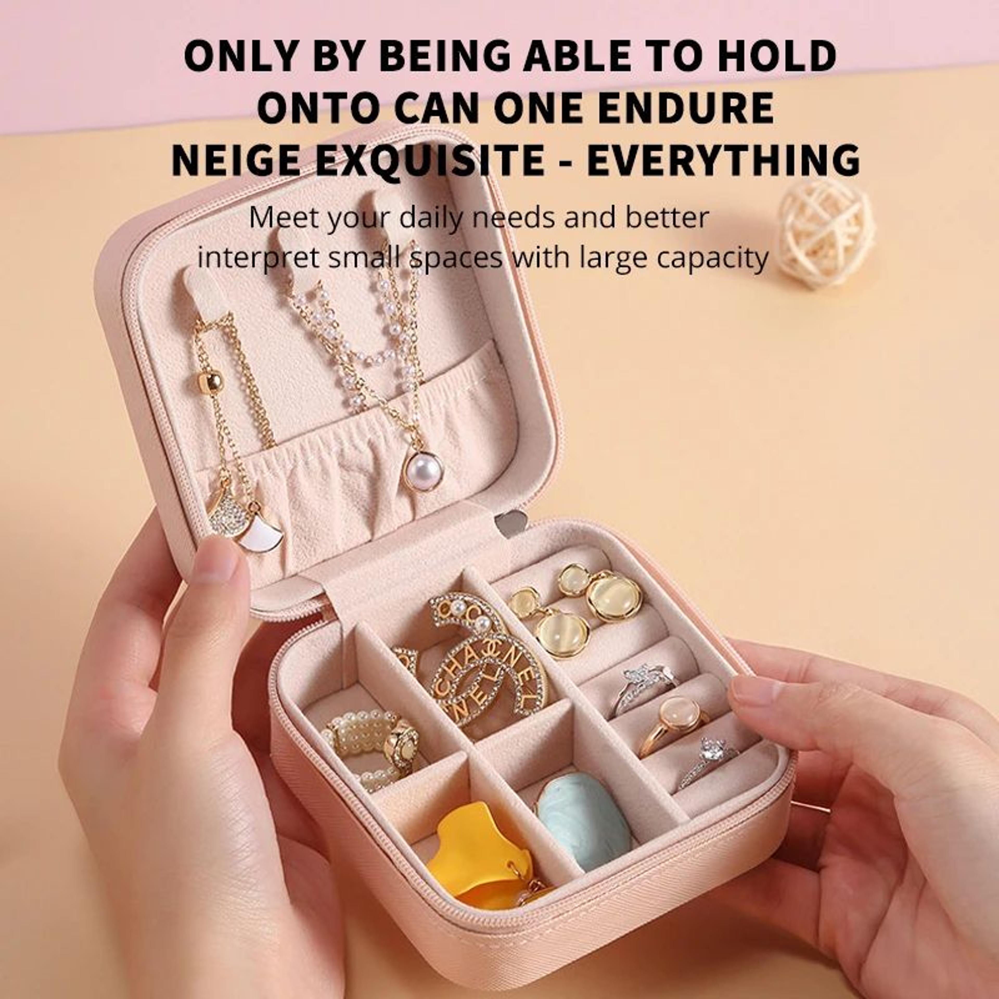 Mini Travel Jewelry Box  Portable PU Leather Jewelry Organizer For Rings Earrings And Necklaces 1