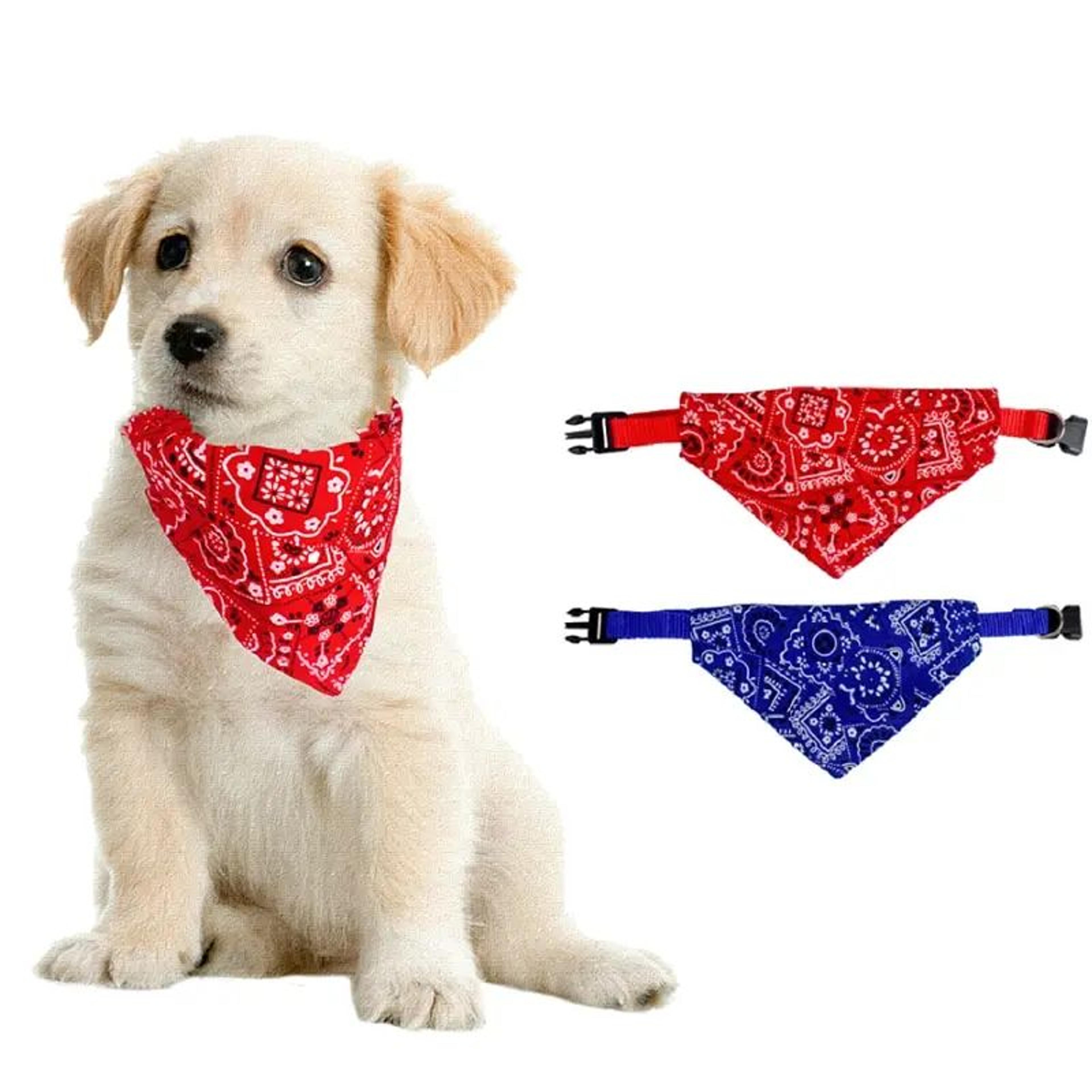 adjustable pet bandana collar and saliva bib for dogs and cats