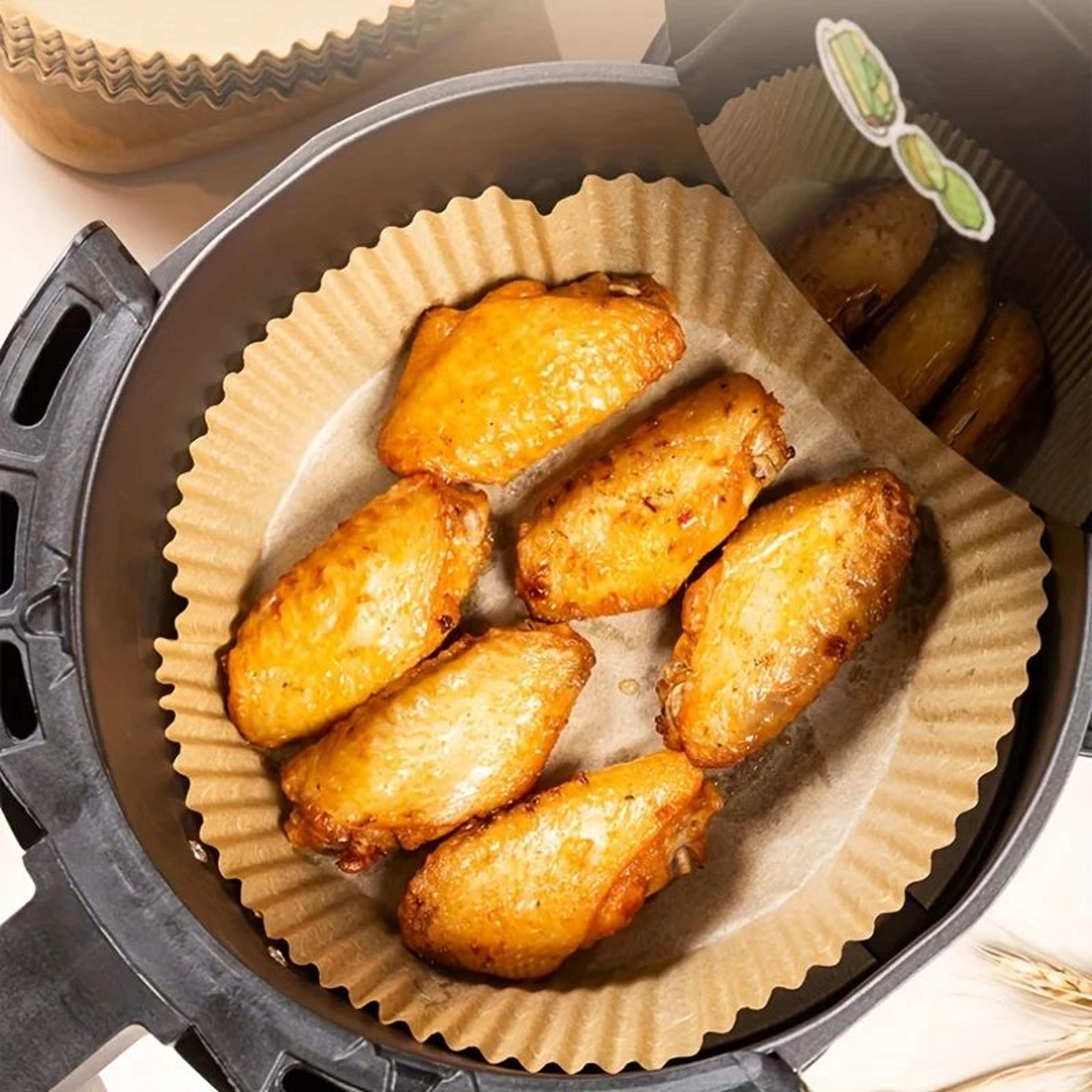 Disposable Air Fryer Paper Liners  NonStick OilProof Parchment Baking Liners 4