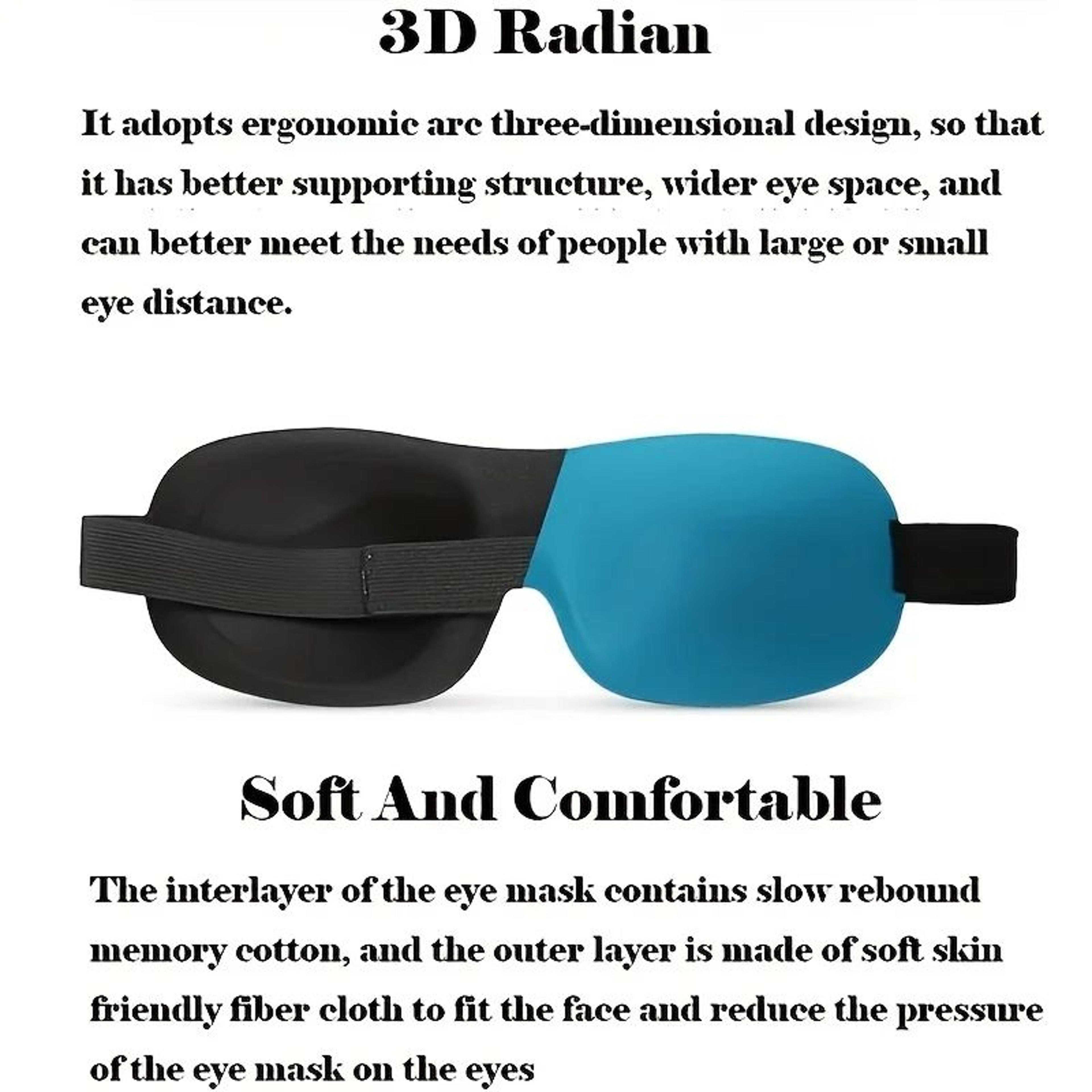 3D Contoured Blackout Sleep Mask  Light Blocking Breathable Eye Mask For Travel And Rest 3