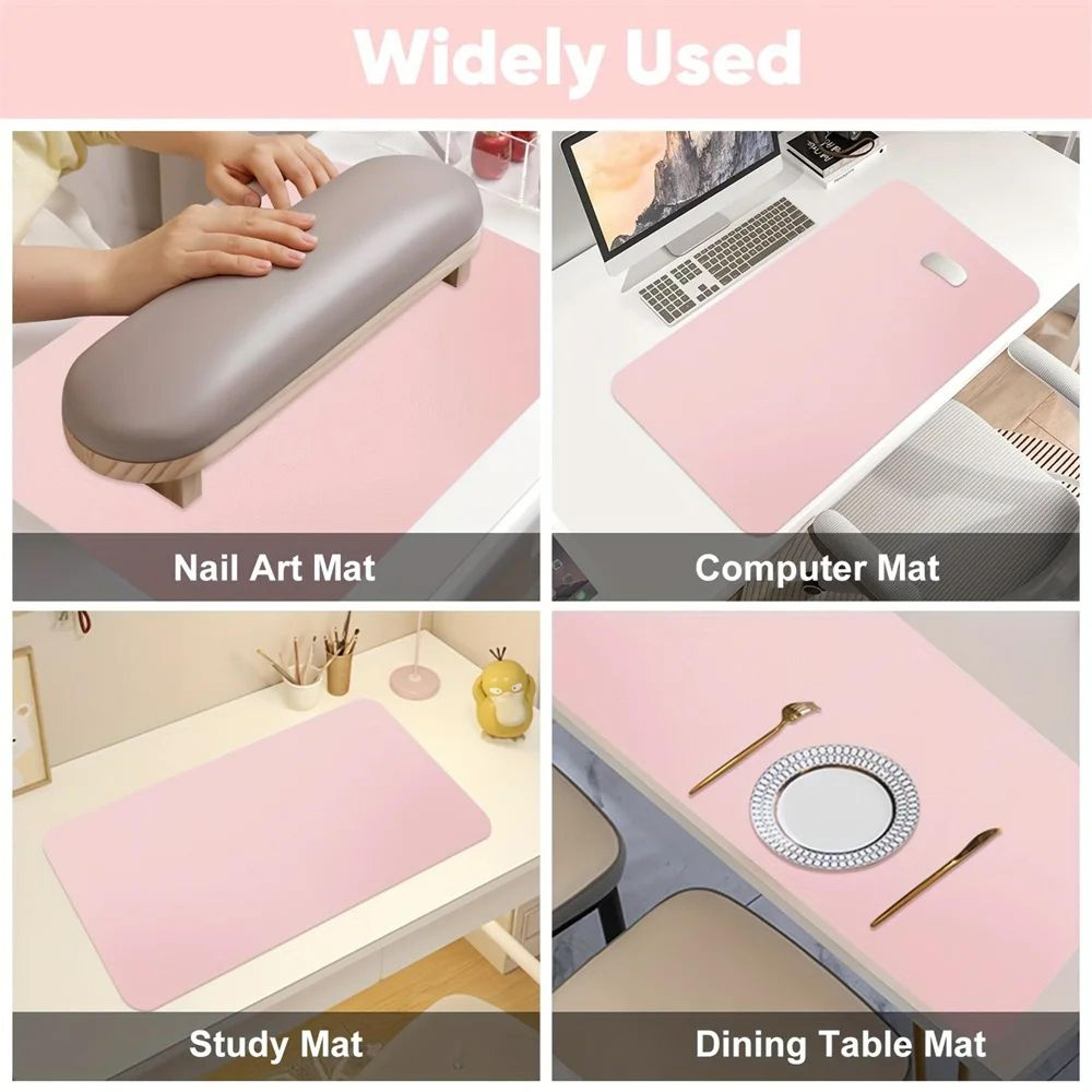 Foldable Nail Art Table Mat With Waterproof Leather Hand Rest Pad 2