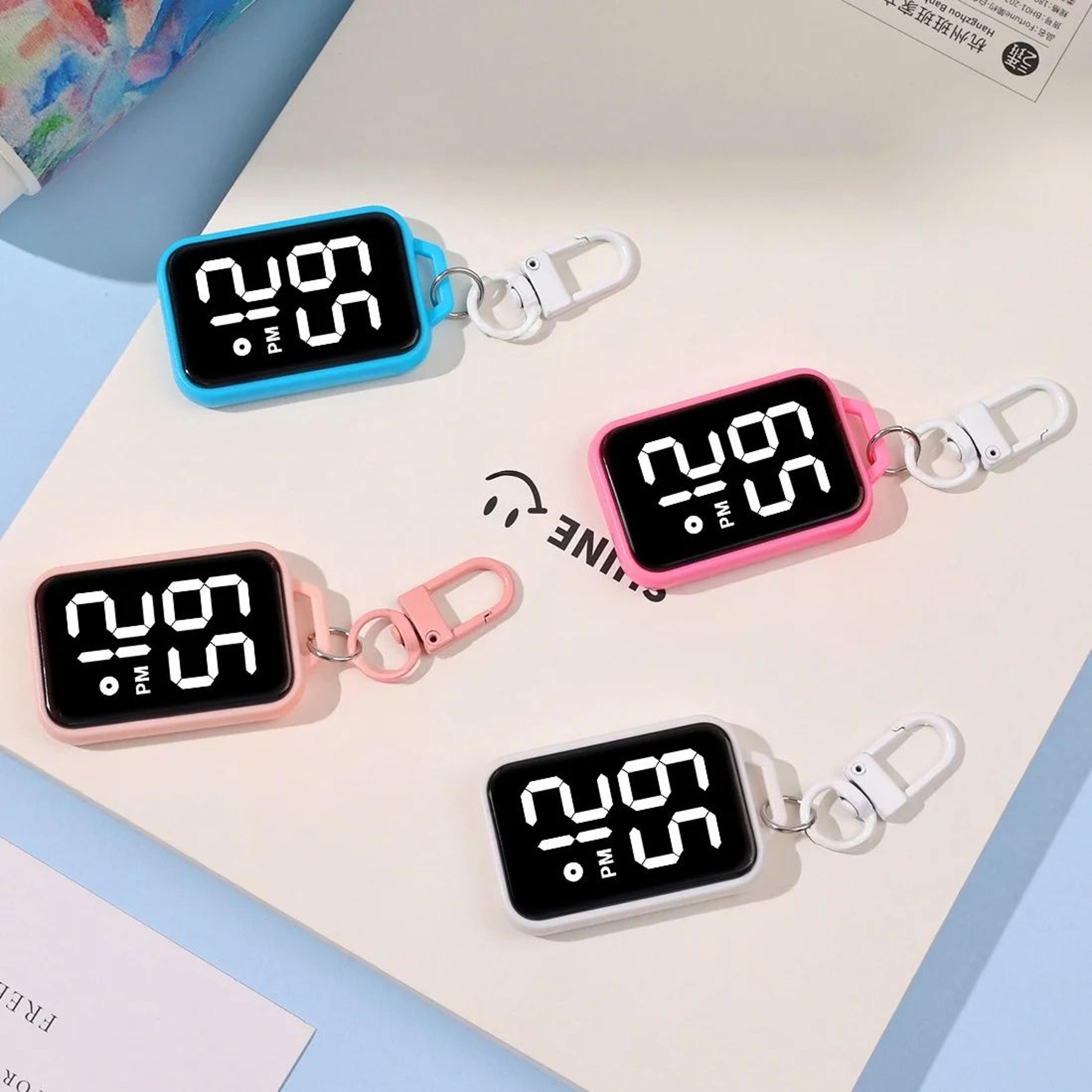 LED Keychain Digital Watch Mini Pocket Clock For Backpacks And Keys 5