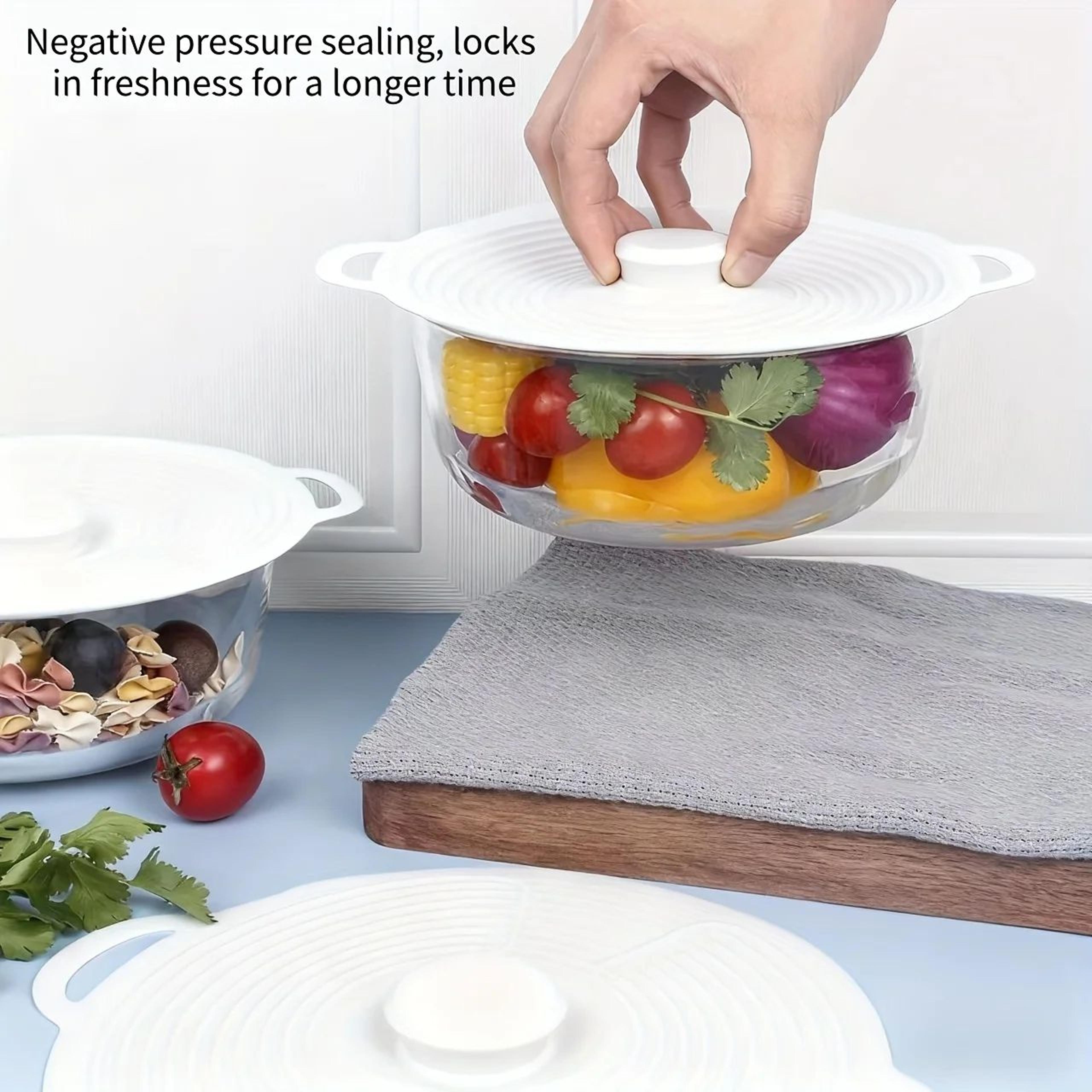 Reusable Silicone Pot Lids With Double Handles  Heat Resistant Splatter Covers 3