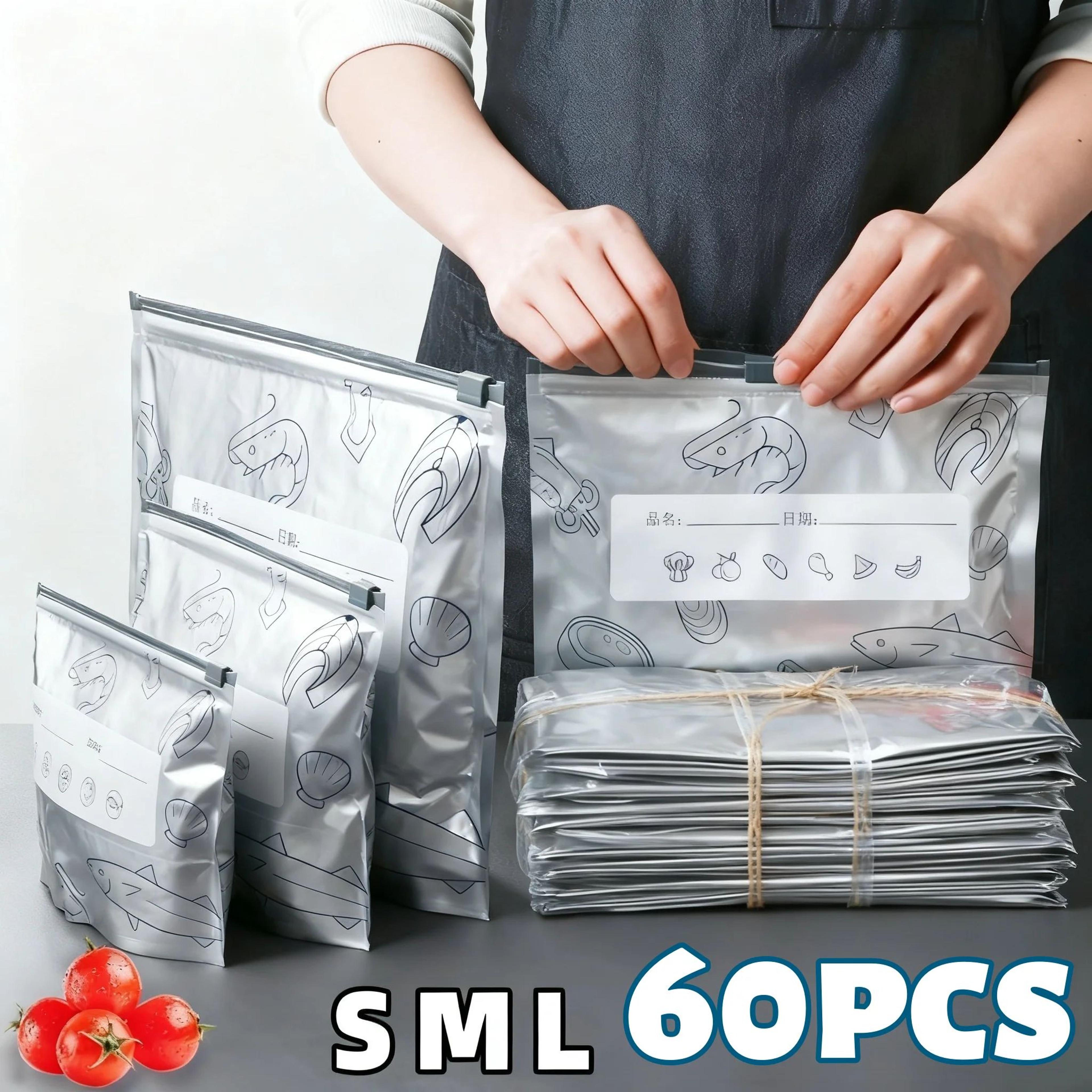 Reusable Aluminum Foil Food Storage Bags  Airtight Zip Seal Freezer And Pantry Organizers 5