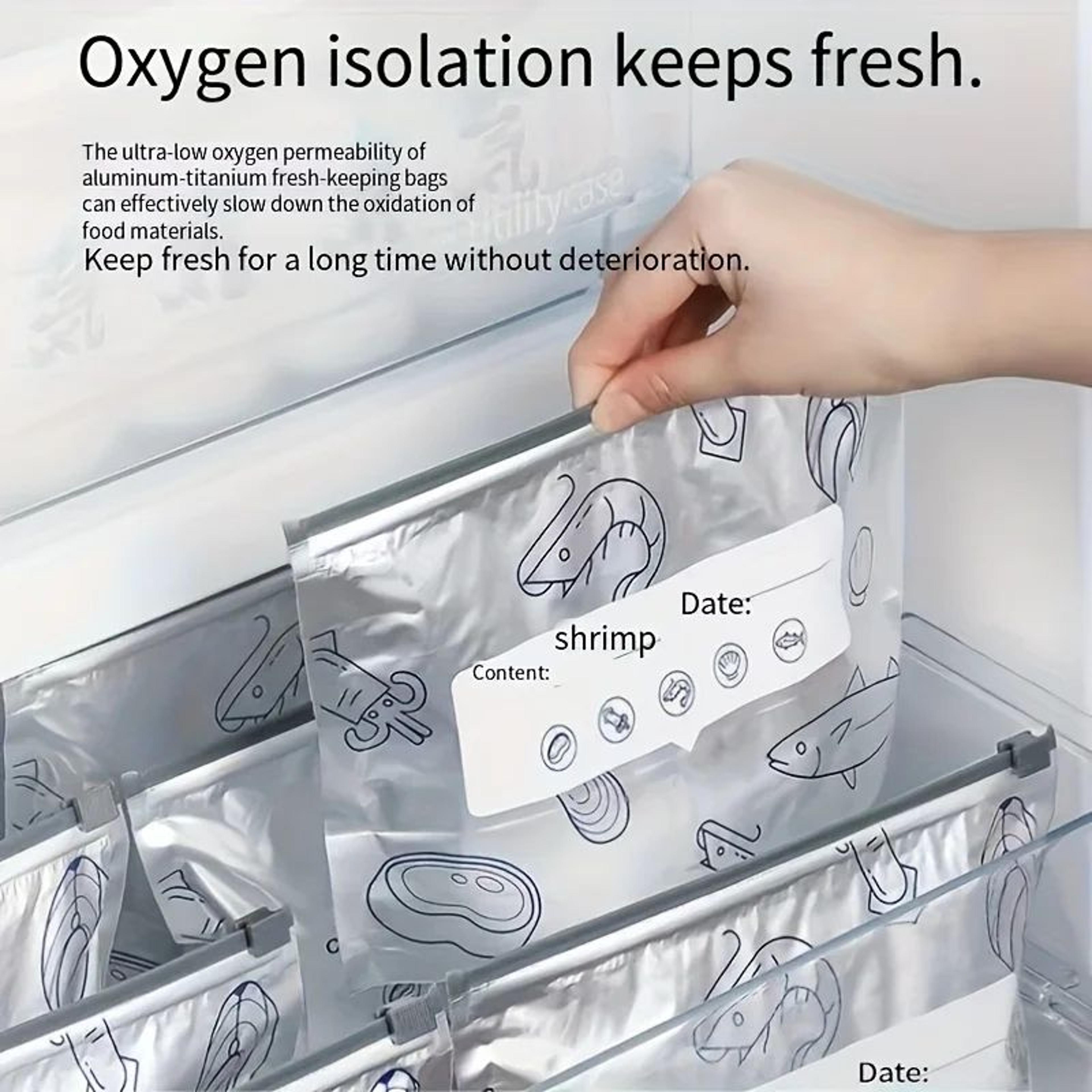 Reusable Aluminum Foil Food Storage Bags  Airtight Zip Seal Freezer And Pantry Organizers 2