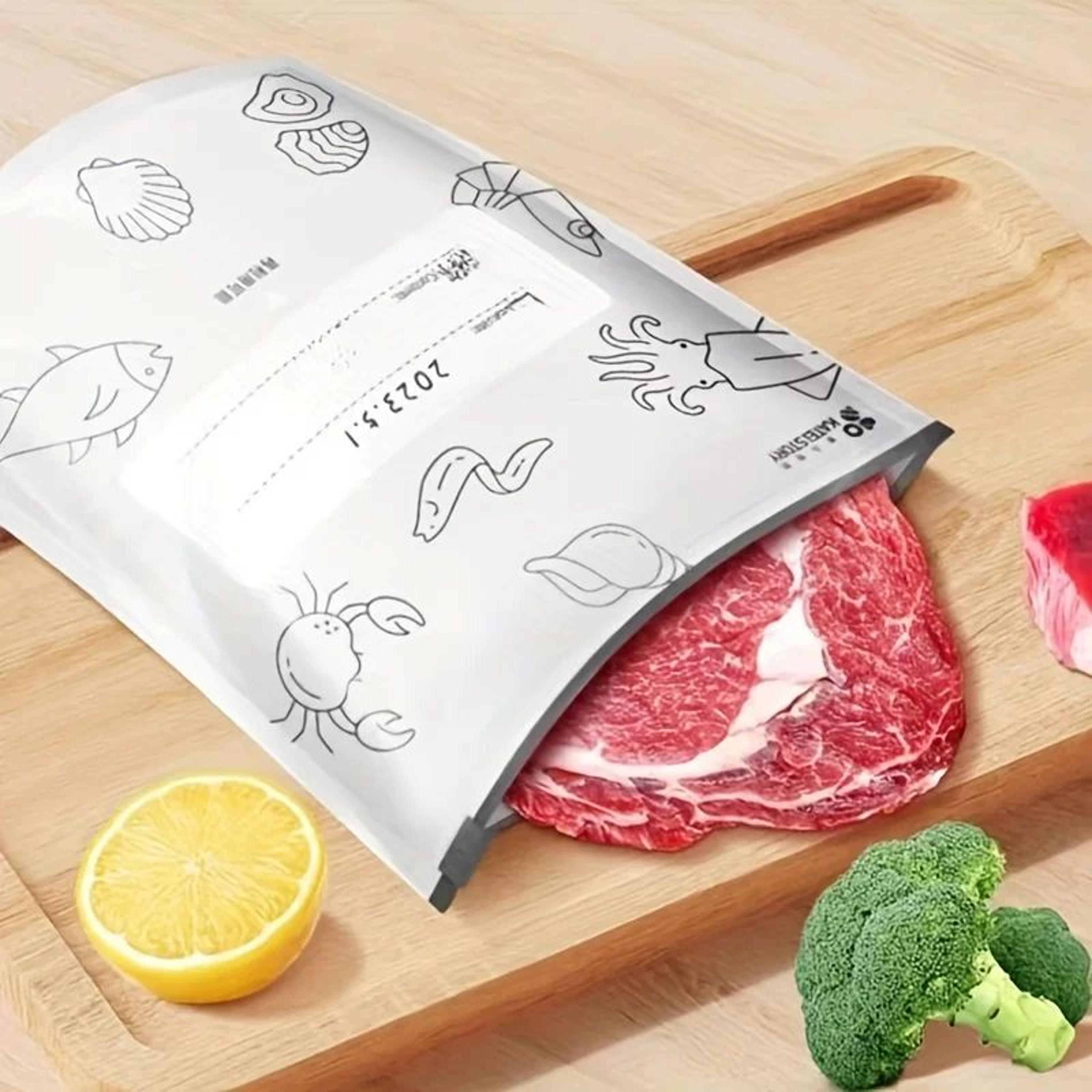 reusable aluminum foil food storage bags - airtight zip seal freezer and pantry organizers