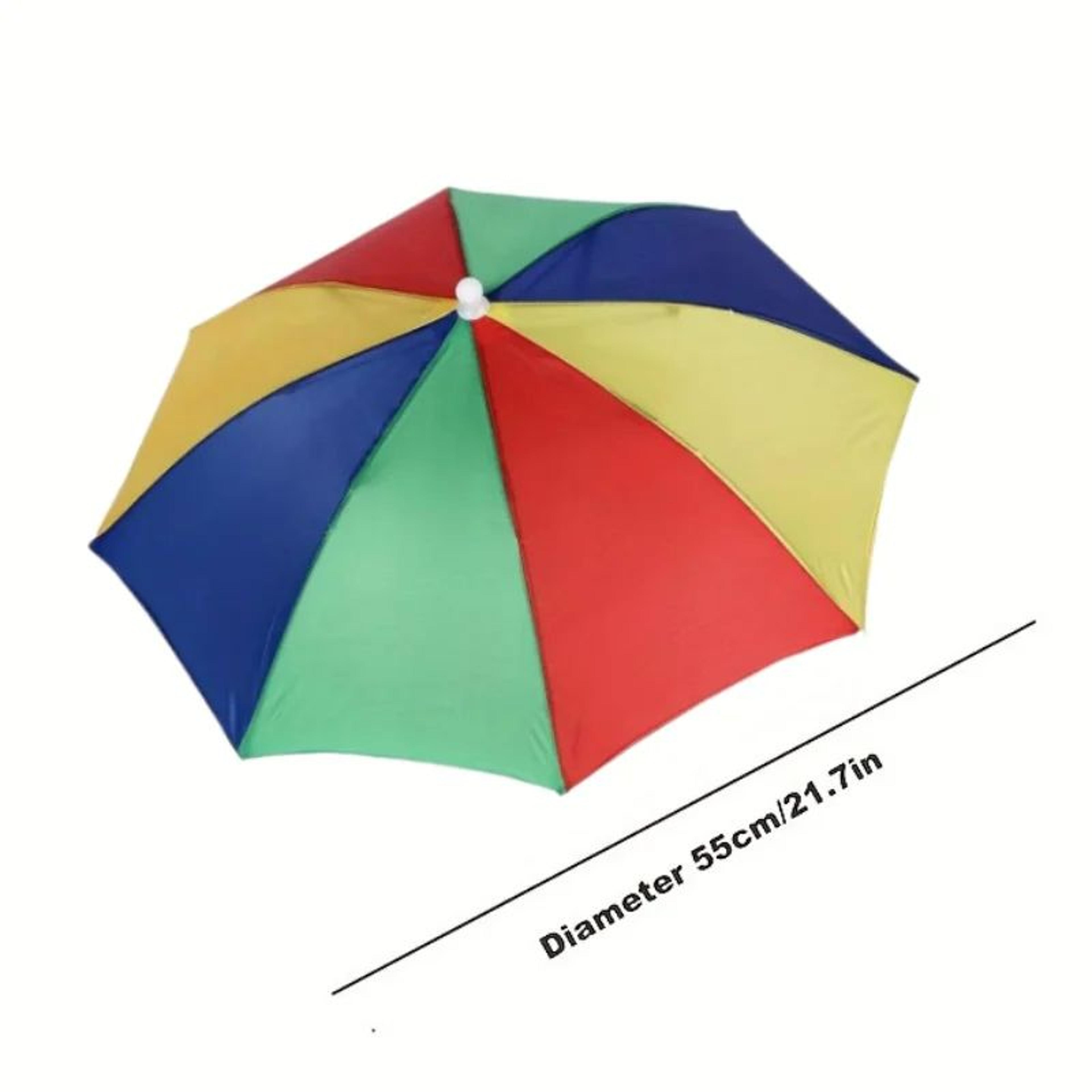 Foldable Waterproof Umbrella Hat 217 Inch HandsFree Fishing Rain Hat 12