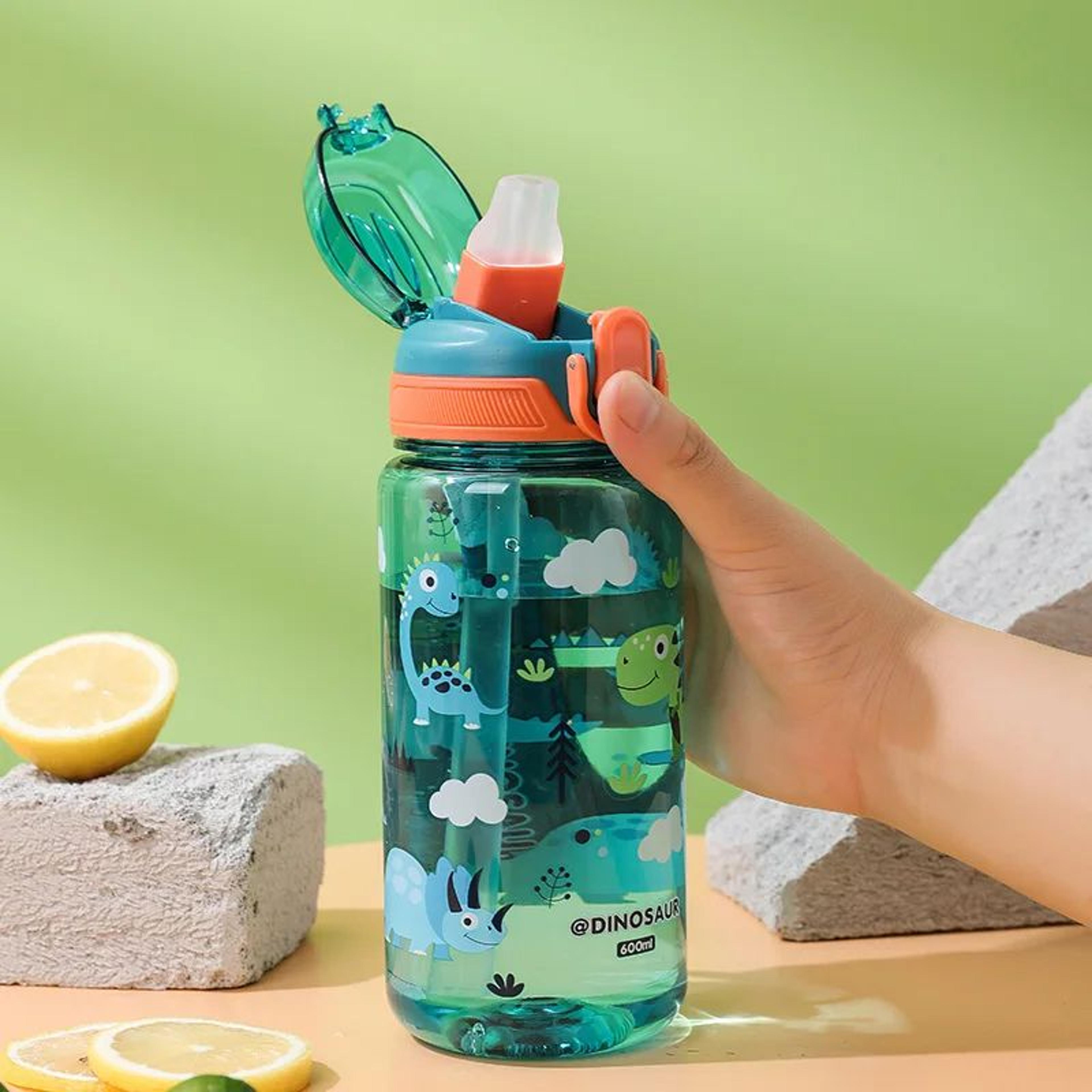 600ml Cartoon Animal Kids Water Bottle With LeakProof Safety Lock And Straw 3