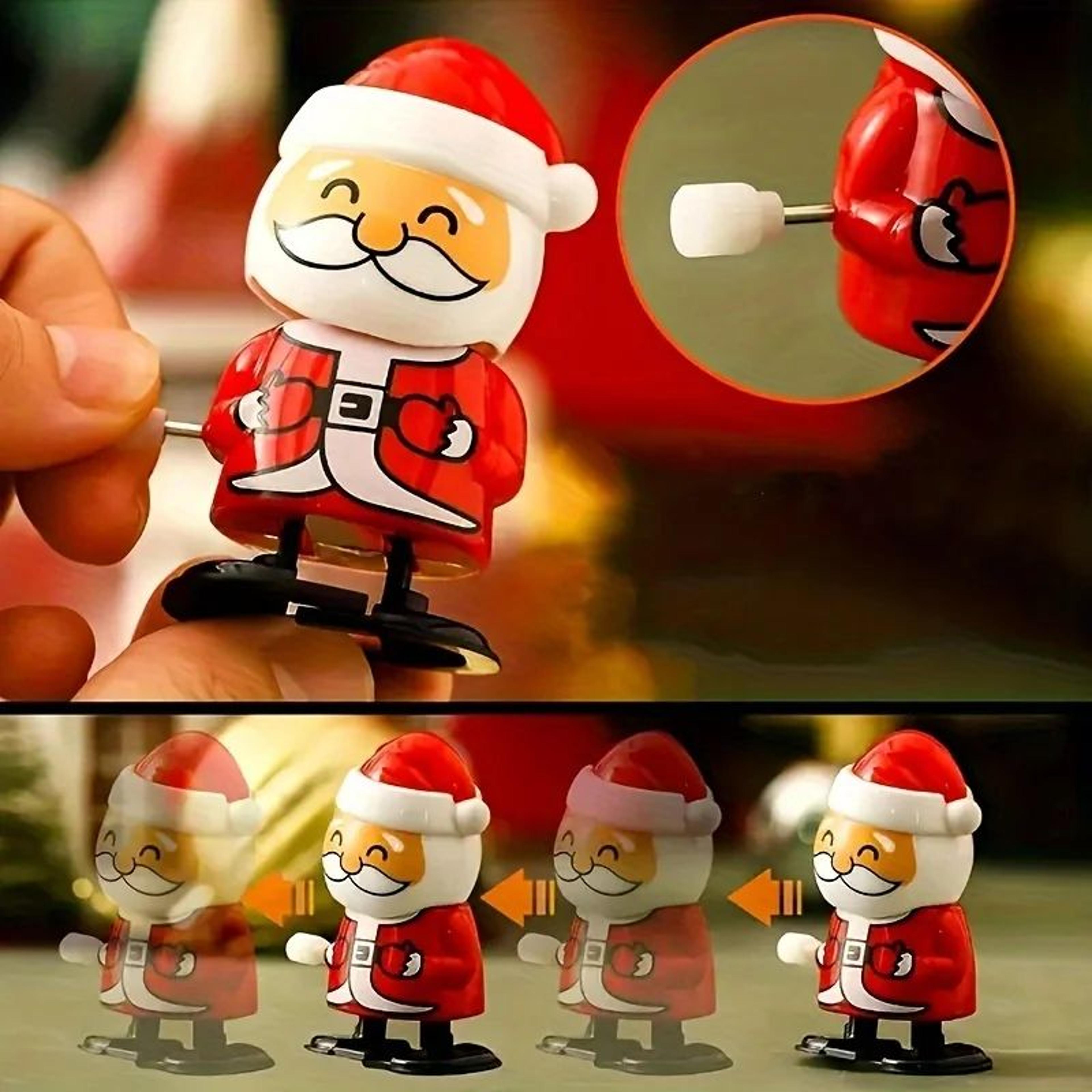Festive WindUp Christmas Figurines  Jumping  Walking Clockwork Holiday Toys 3