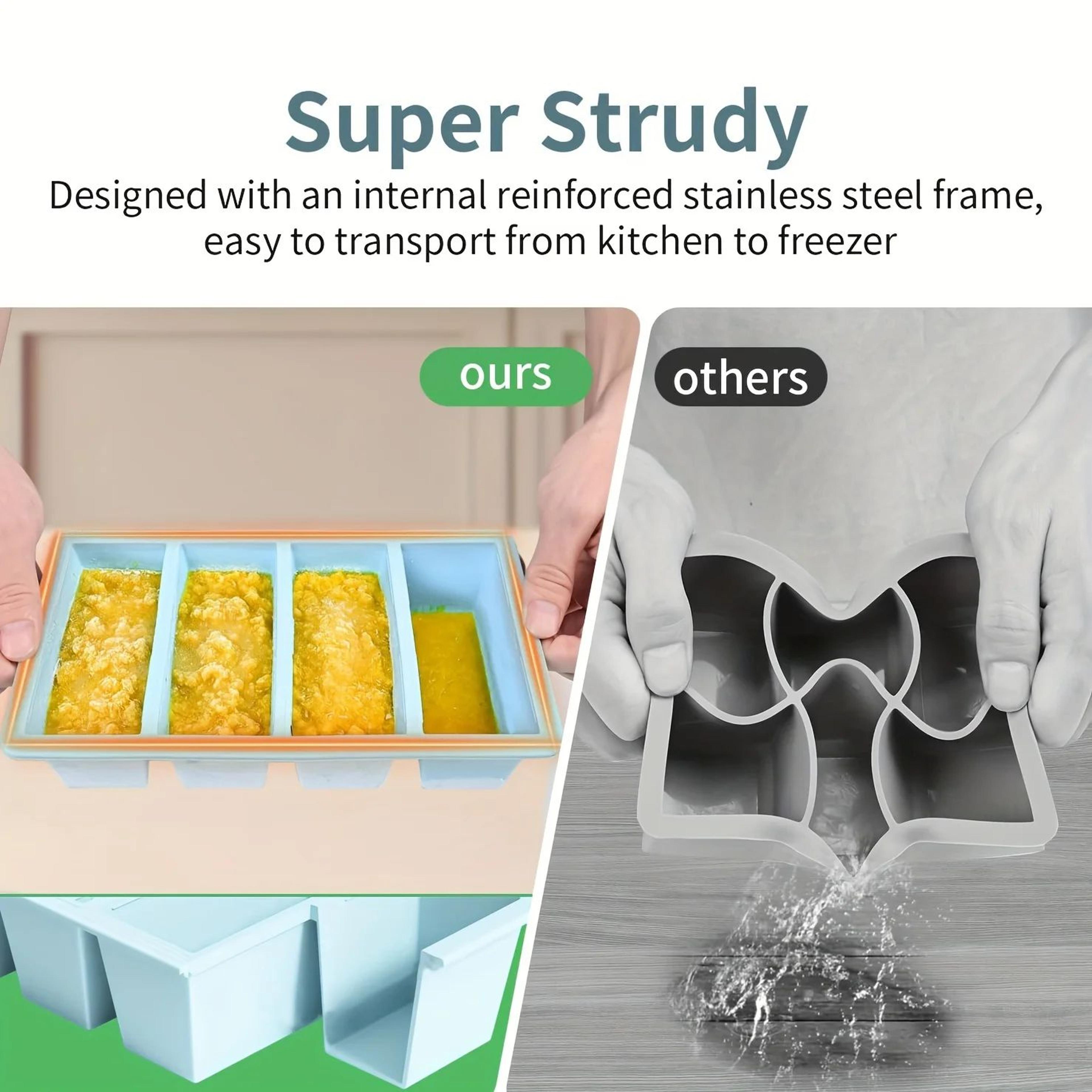 Large Rectangular Ice Cube Mold With Lid  Stackable Long Ice Cube Tray For Bottles 1