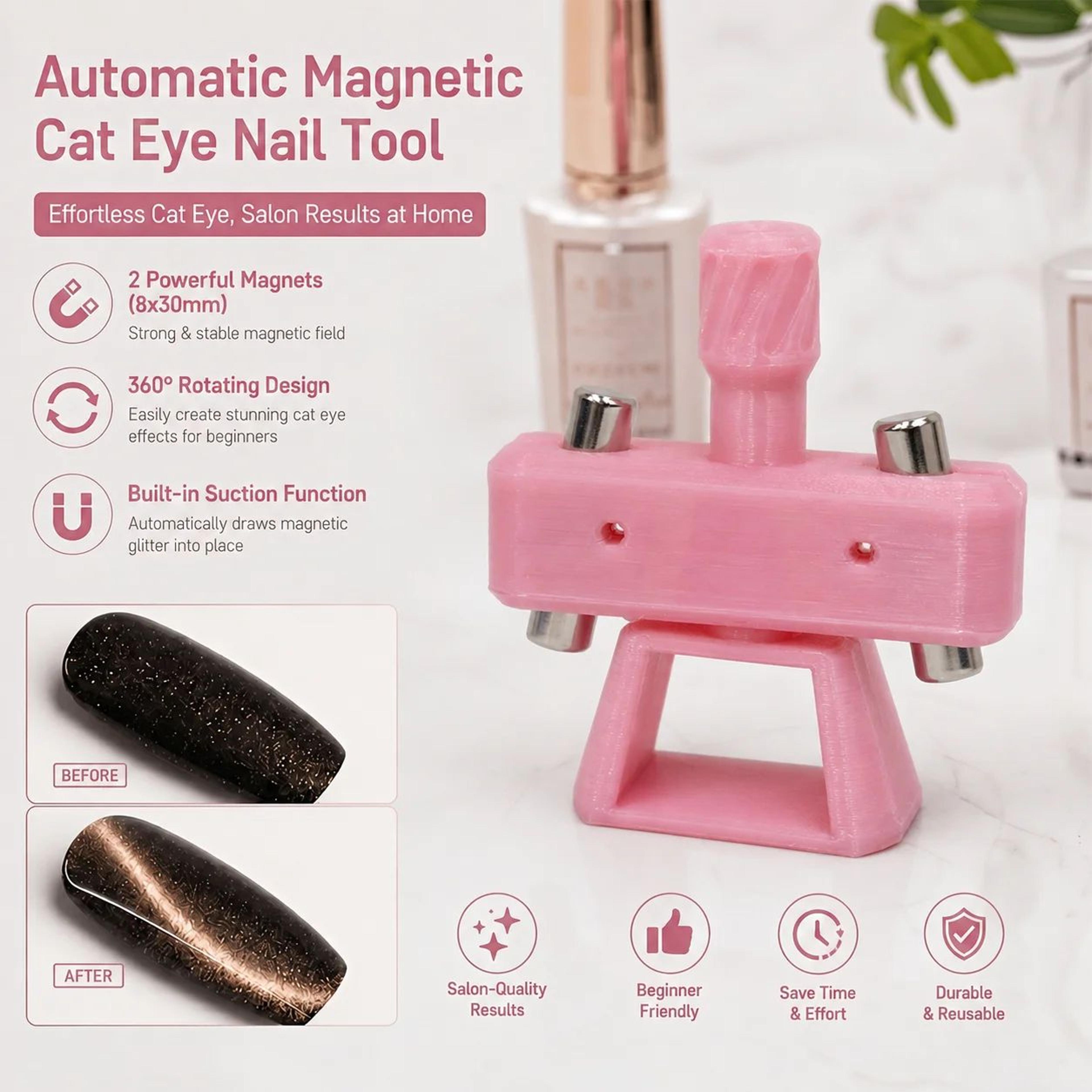 360 Rotating Cat Eye Nail Magnet Tool For Glass Bead Gel Nail Art 2
