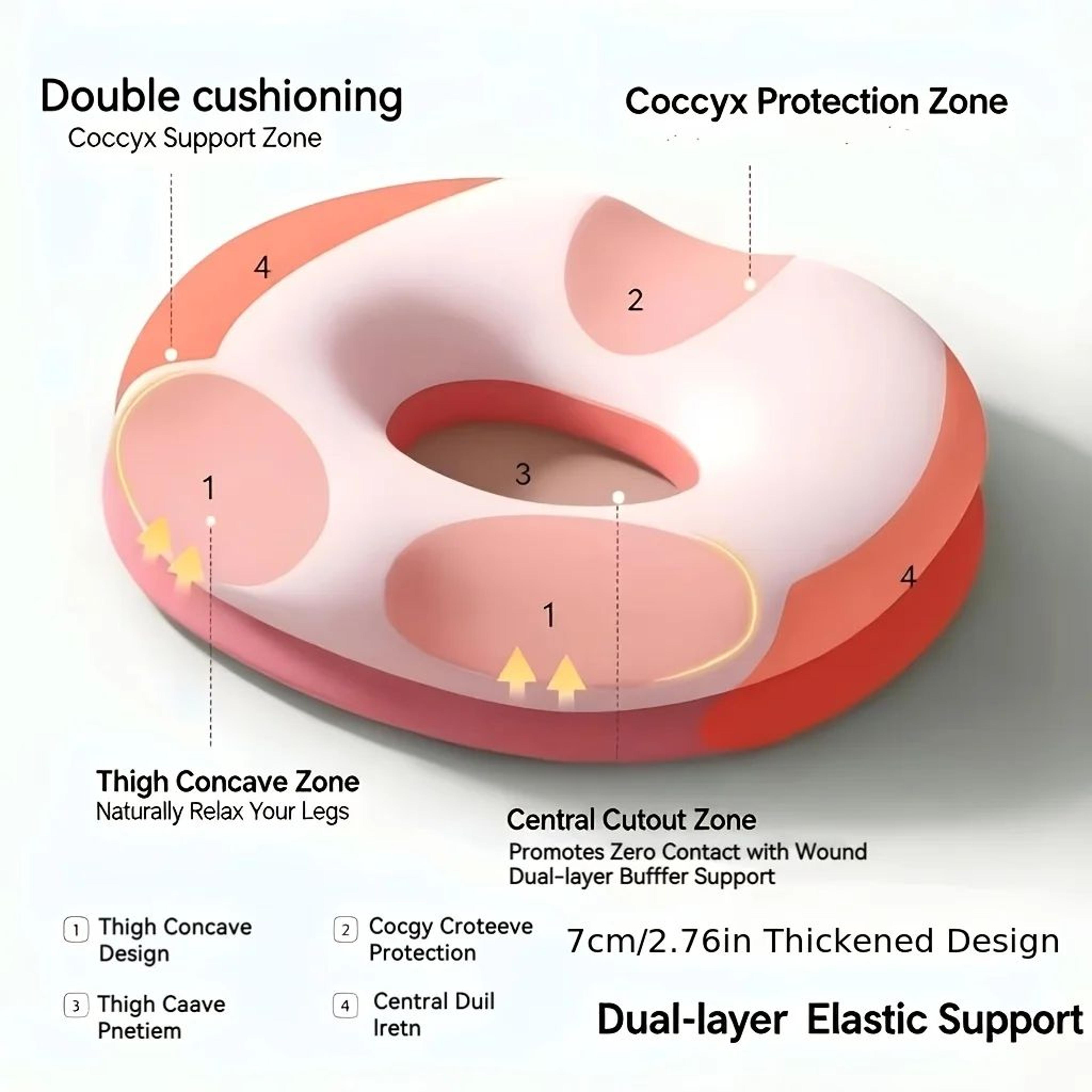 Memory Foam Donut Seat Cushion For Tailbone Support And Sitting Comfort 3
