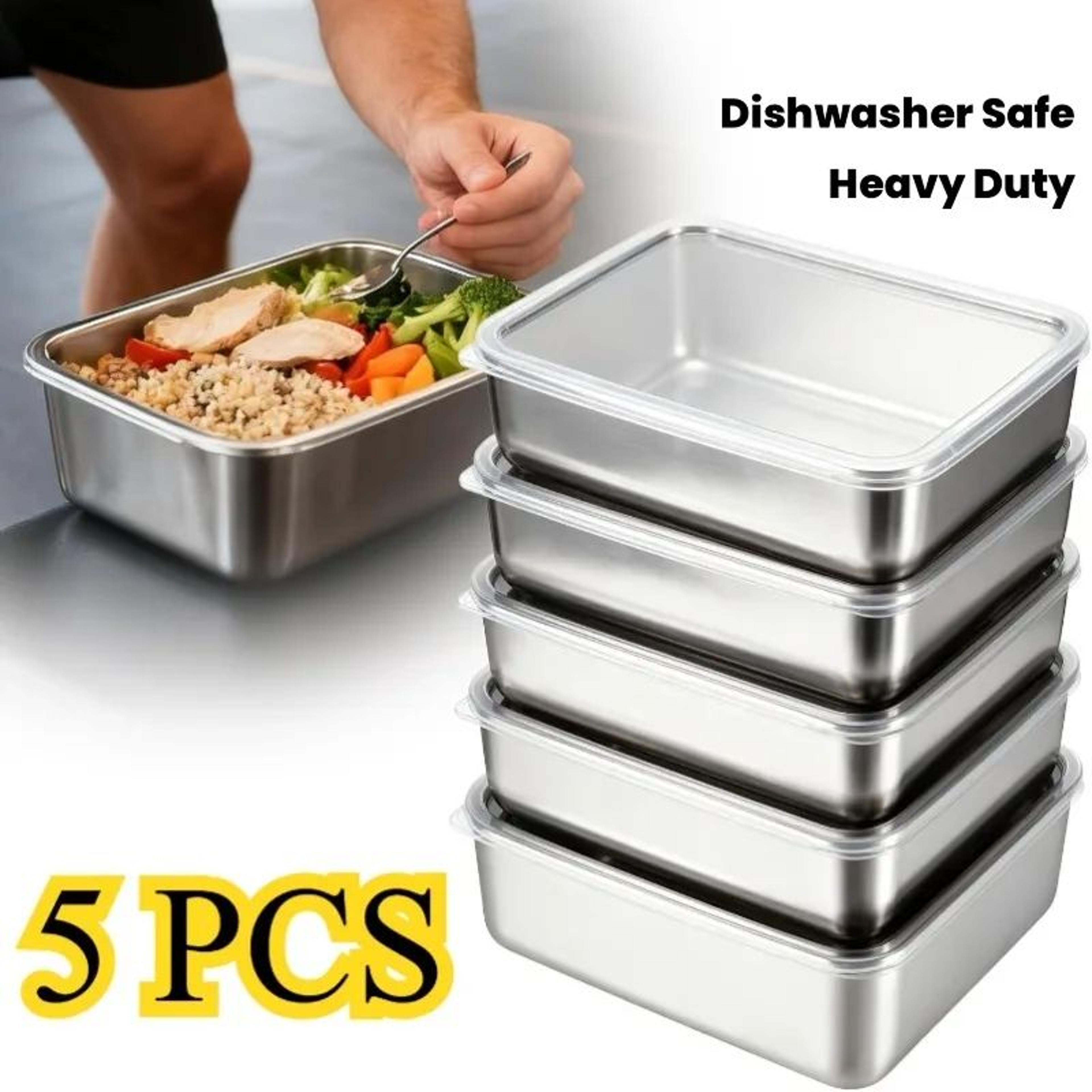5PCS Stainless Steel Leakproof Food Storage Containers Set 4