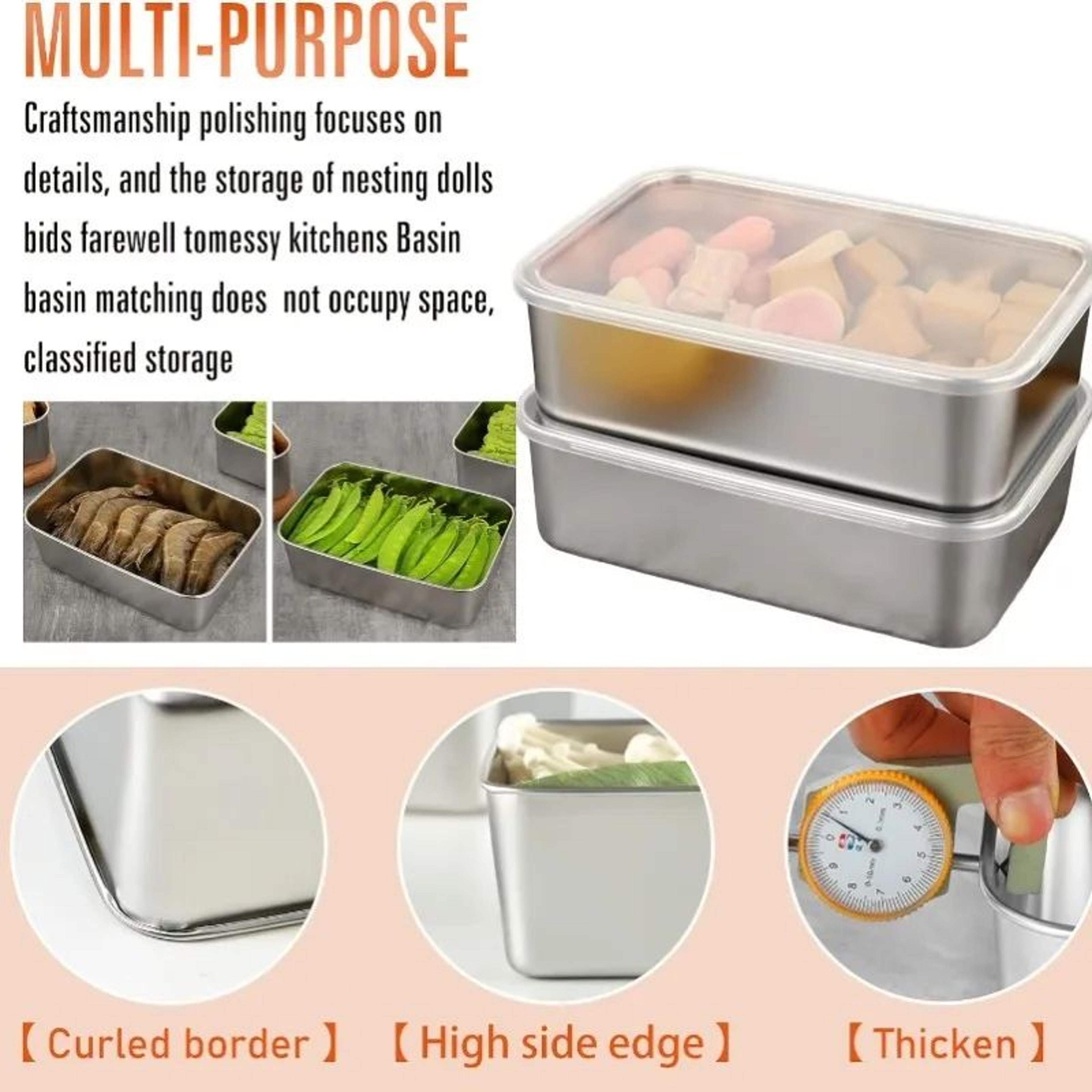 5PCS Stainless Steel Leakproof Food Storage Containers Set 3