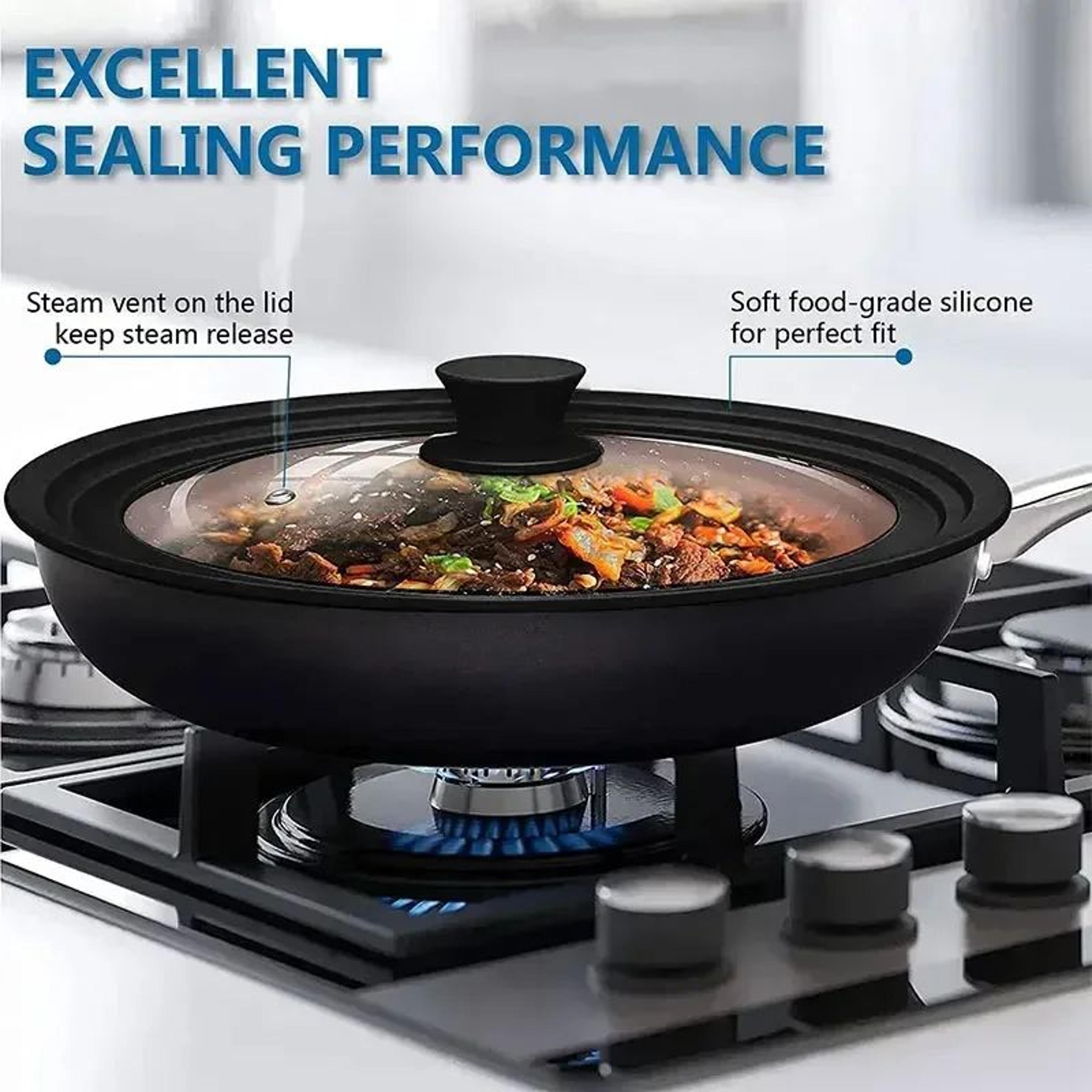 Universal Silicone Glass Pan Lid For Pots Pans And Skillets 1632cm 4