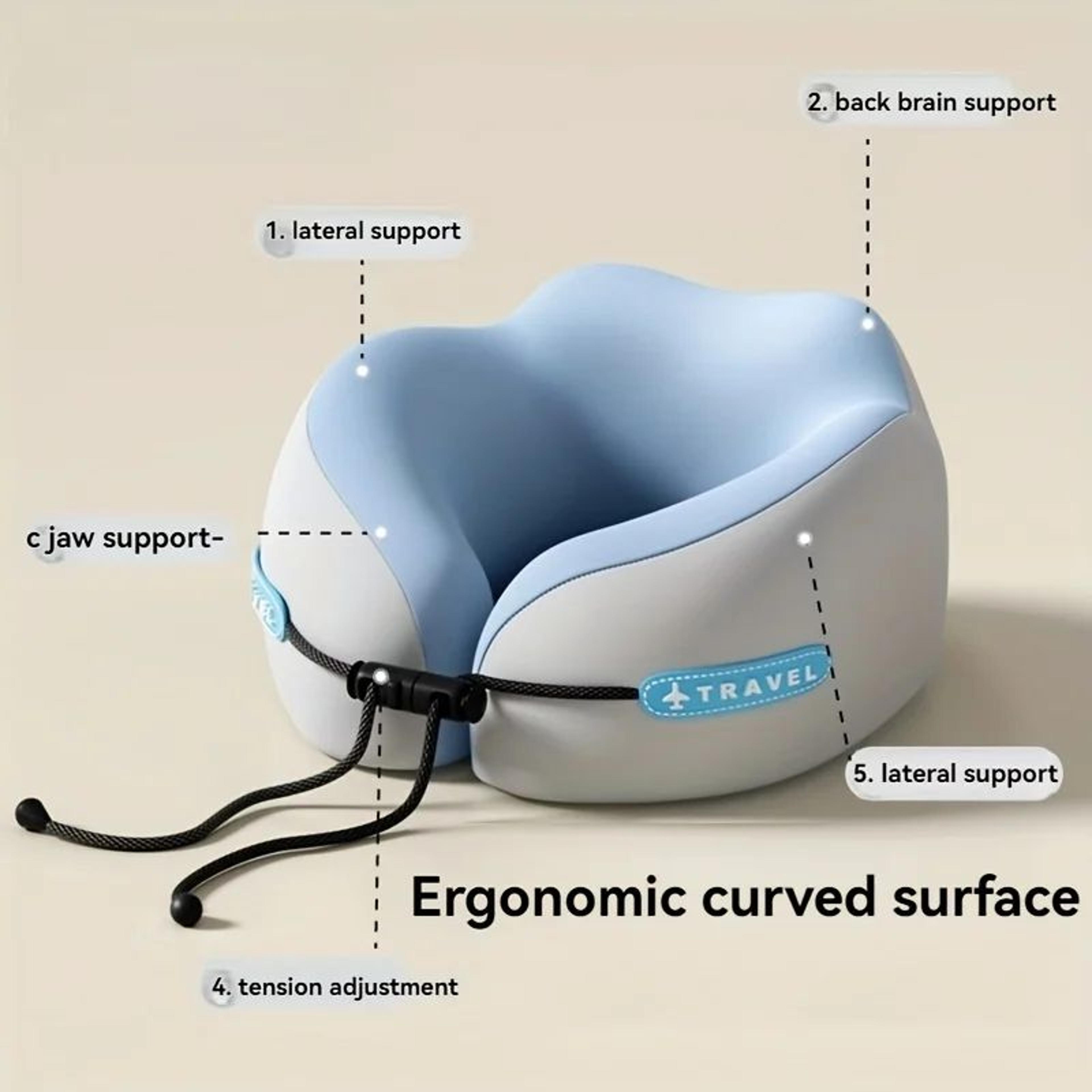 UShaped Memory Foam Travel Neck Pillow For Airplane And Car Neck Support 5