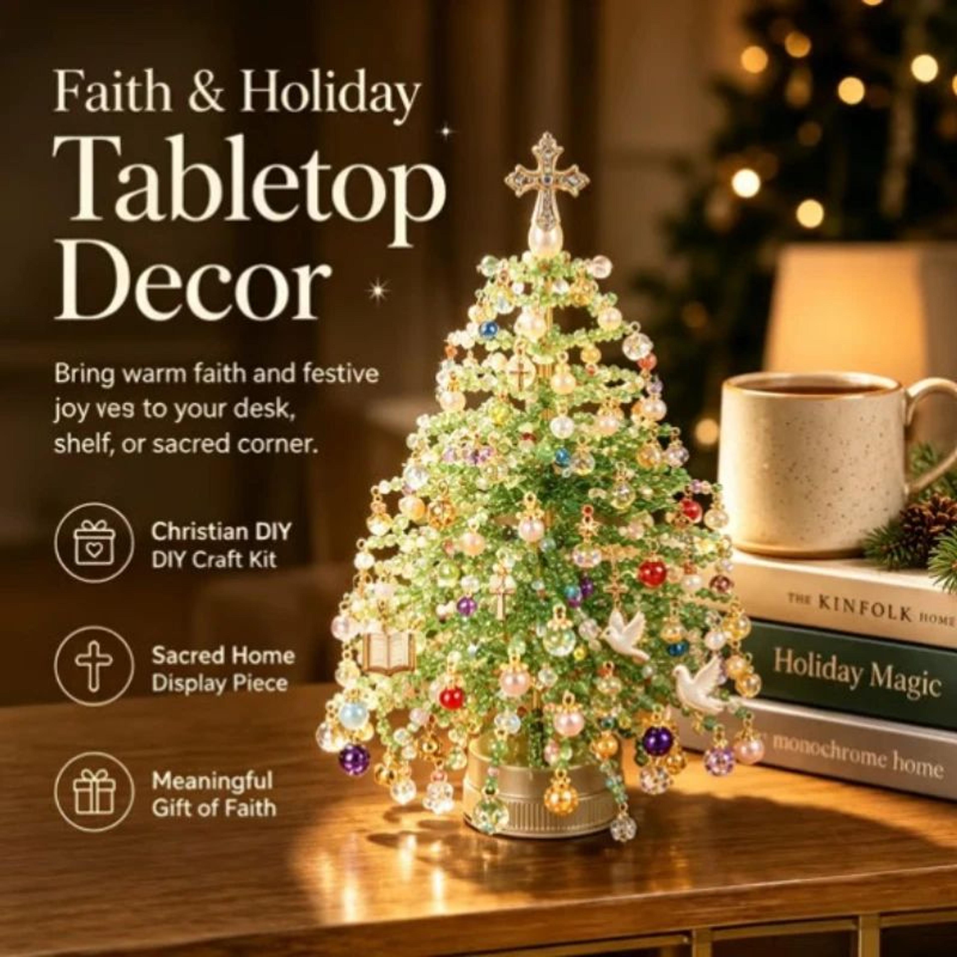 DIY Beaded Christmas Tree Kit Handmade Holiday Craft And Tabletop Decor 10