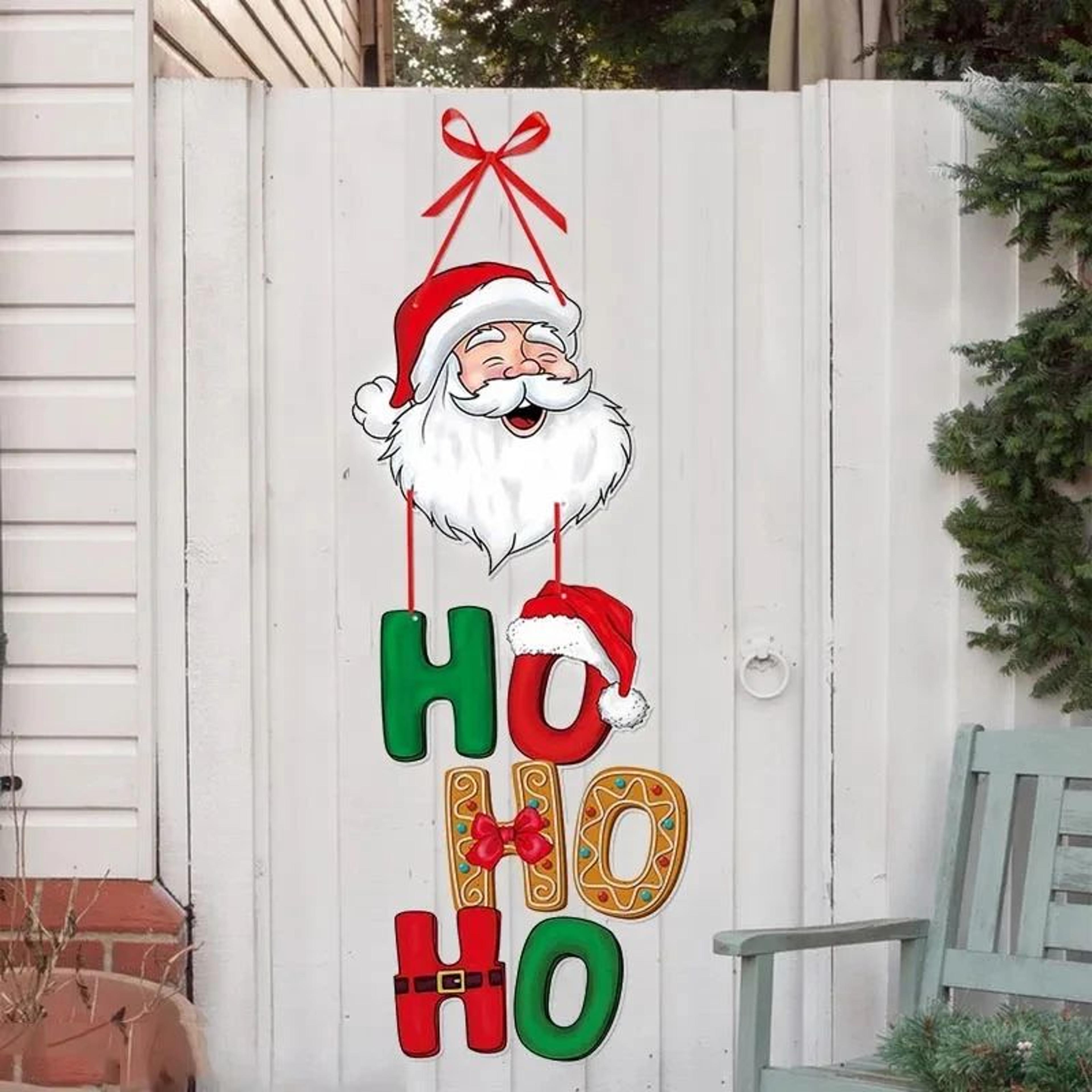 christmas door hanger santa claus snowman holiday hanging ornament