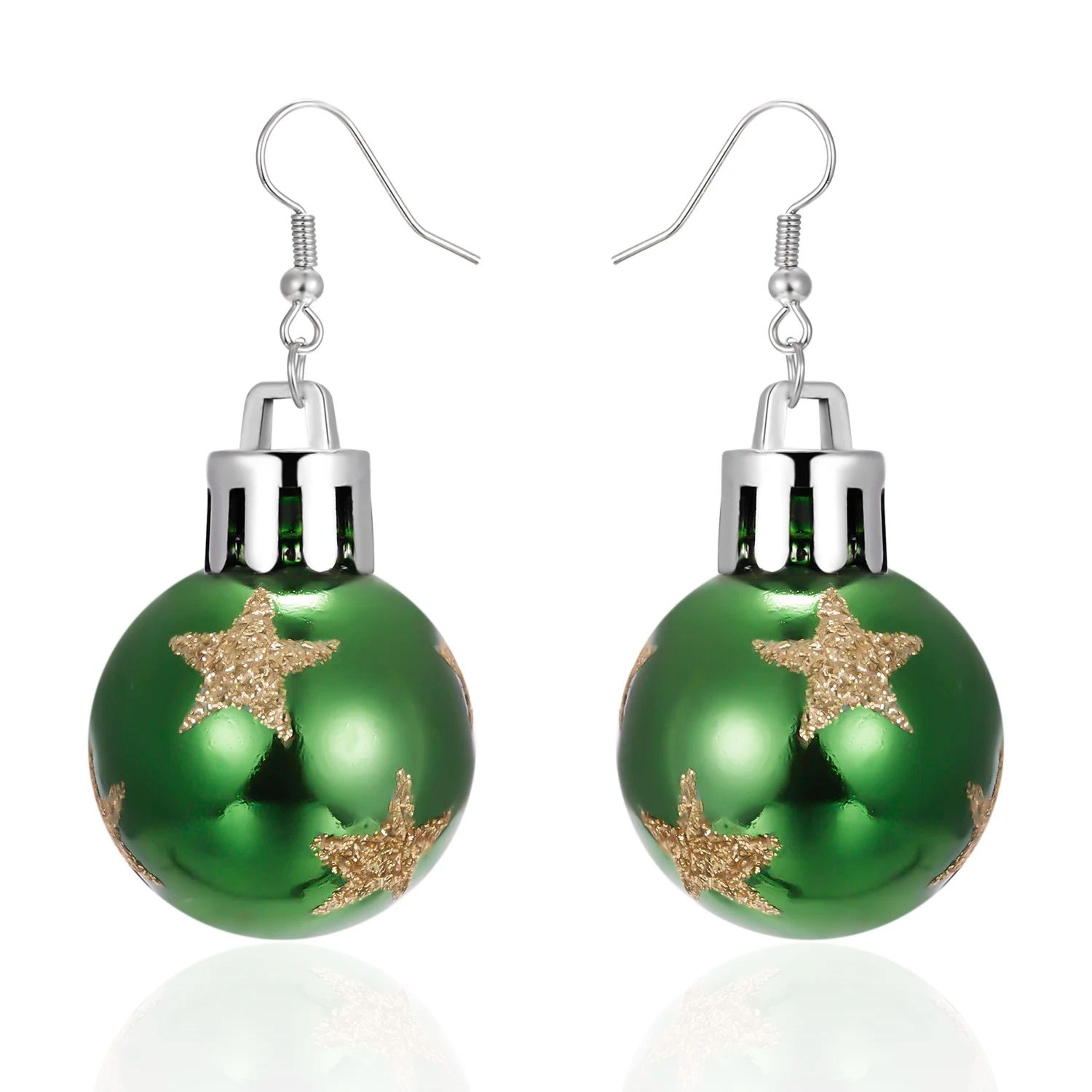 Christmas Snowflake Star Ball Bulb Dangle Earrings For Women 10