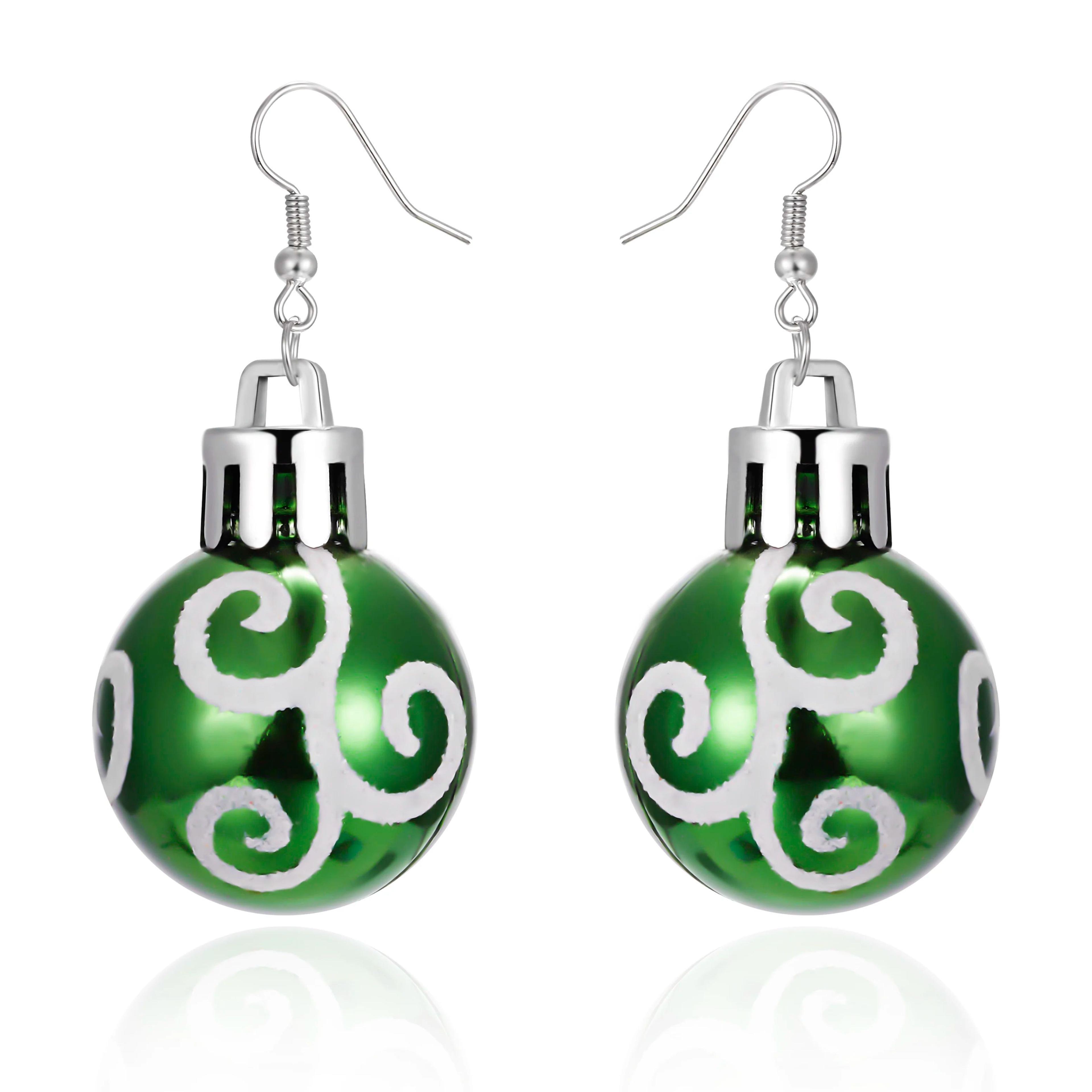 Christmas Snowflake Star Ball Bulb Dangle Earrings For Women 15