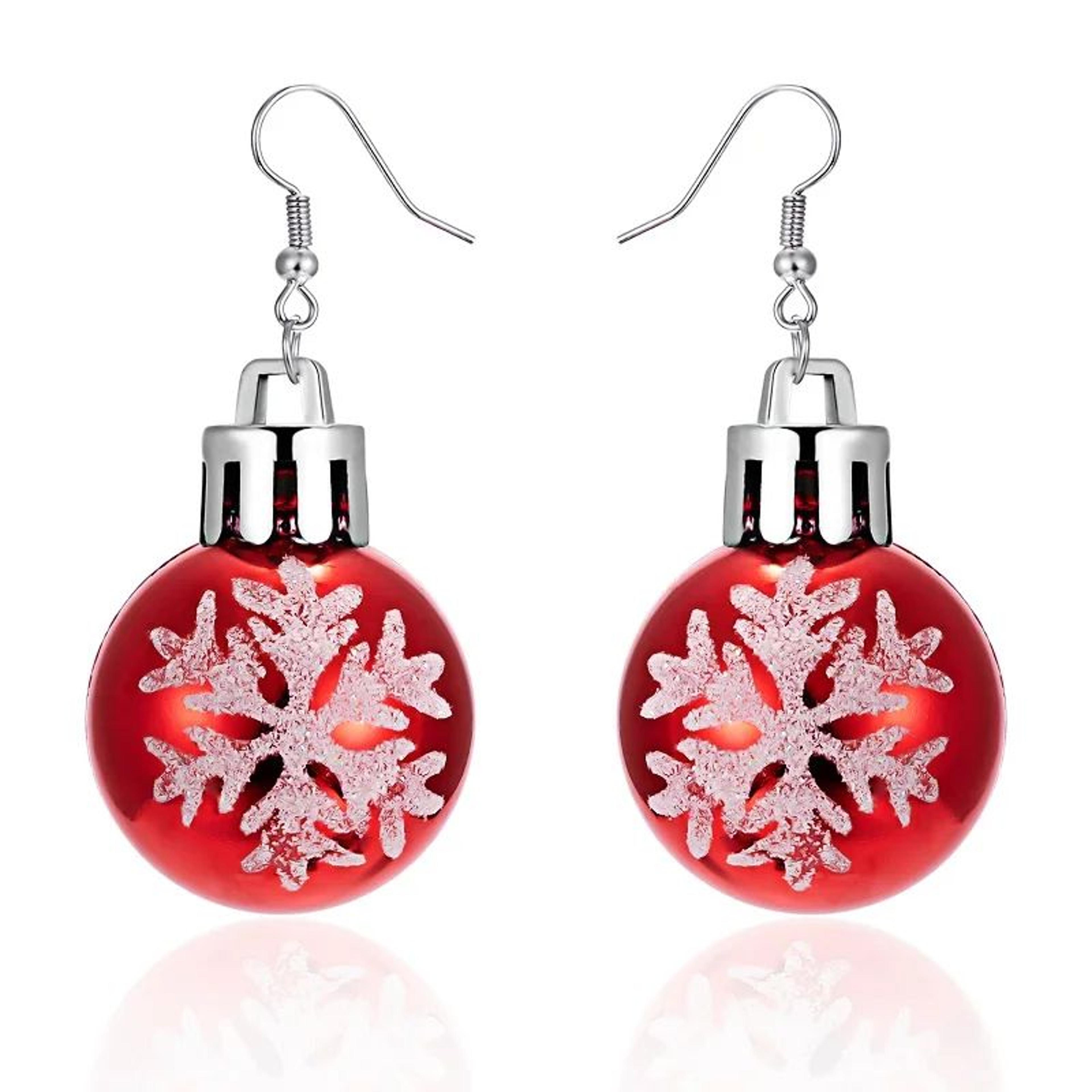 Christmas Snowflake Star Ball Bulb Dangle Earrings For Women 18
