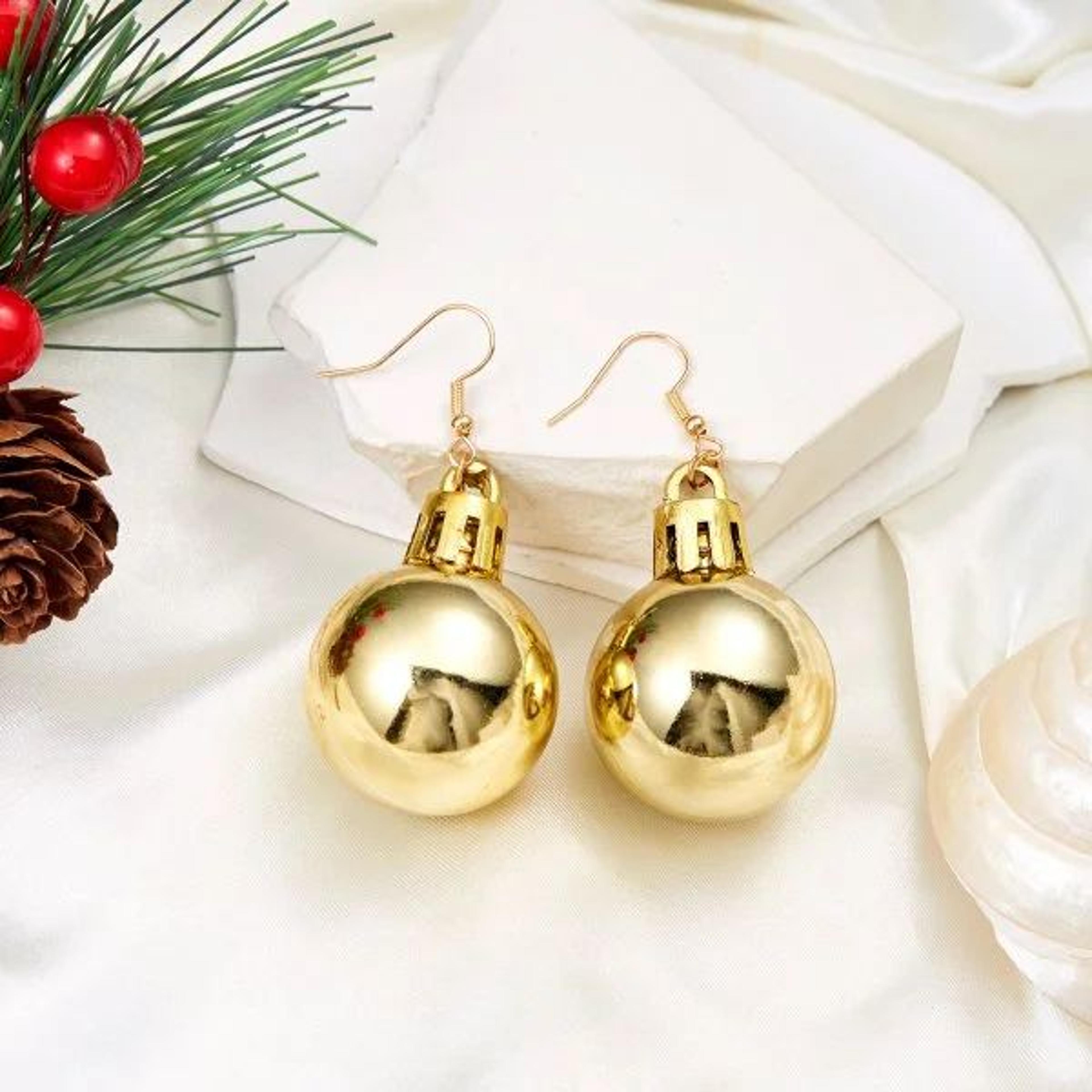 Christmas Snowflake Star Ball Bulb Dangle Earrings For Women 21
